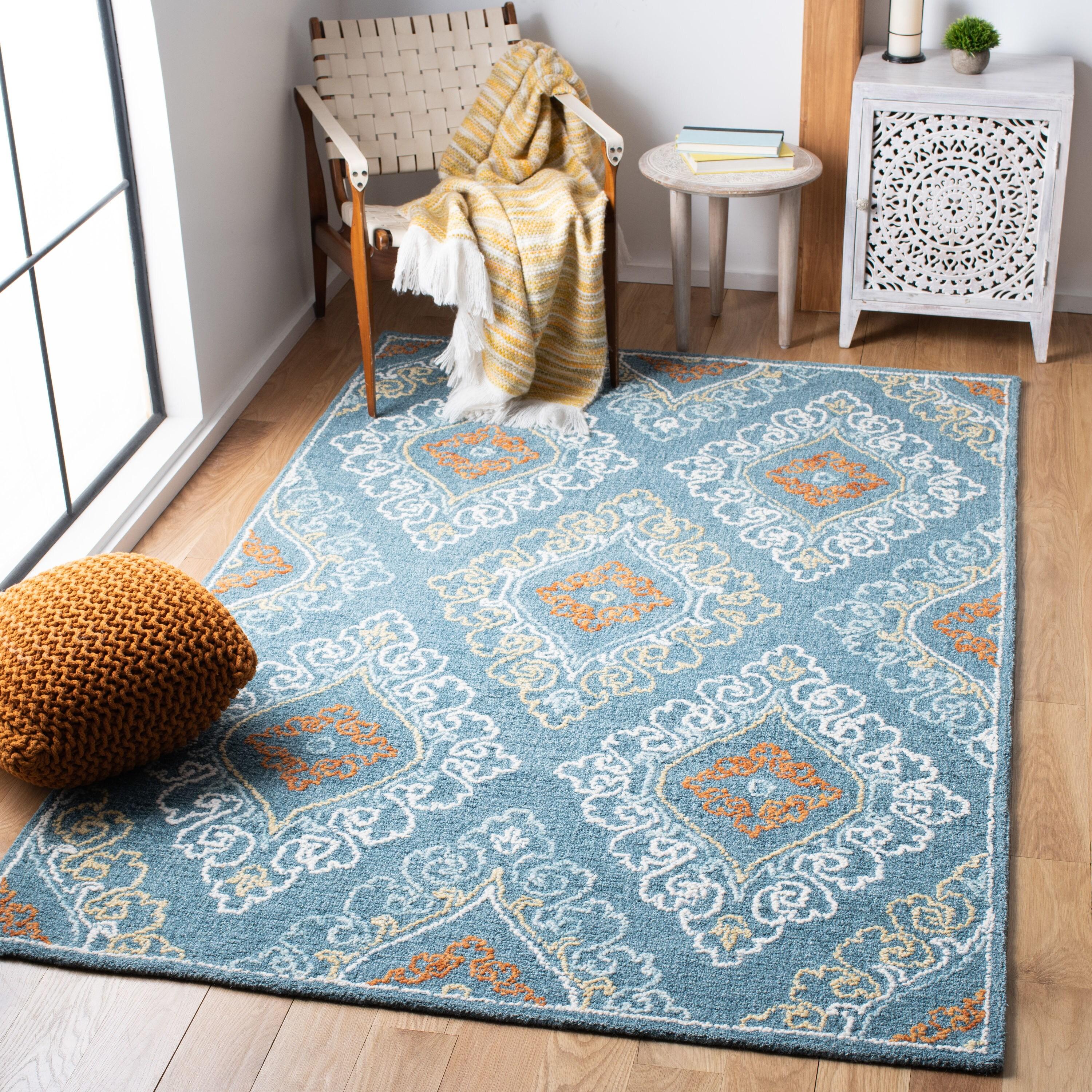 Safavieh Handmade Blossom Sueann Wool Rug 8' x 10' 8' x 10' Indoor, Handmade Living Room, Bedroom, Dining Room Rectangle