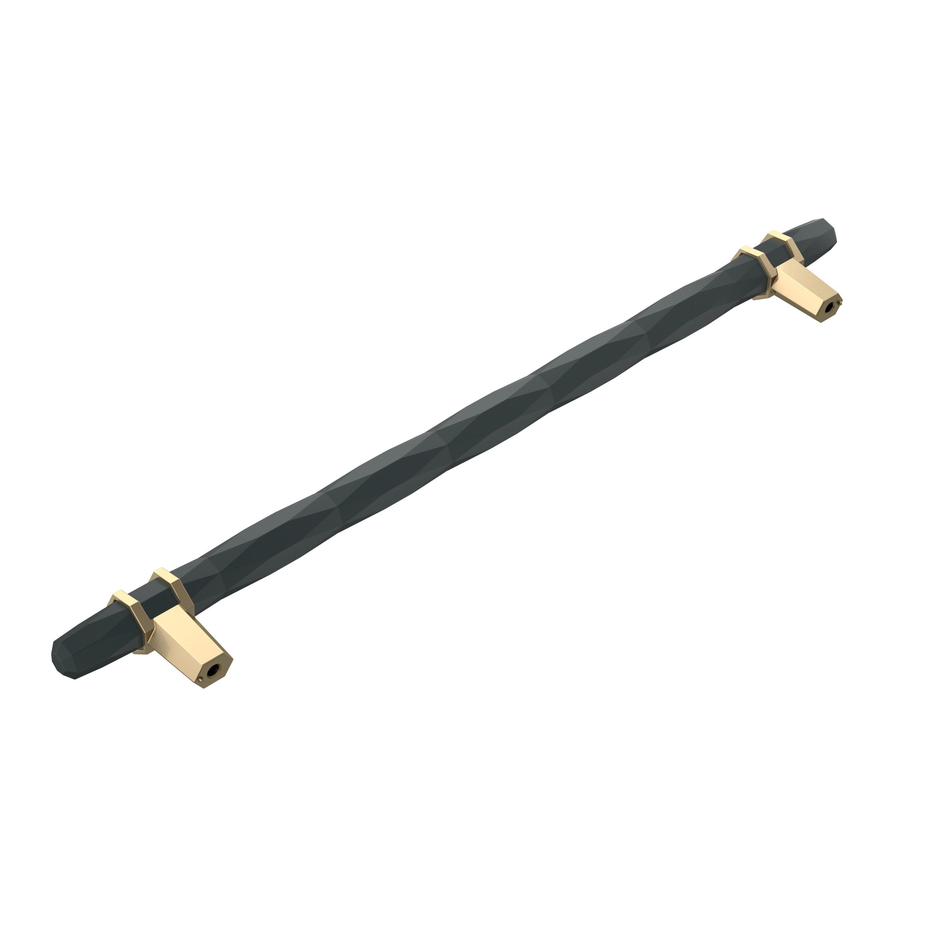 Amerock London 10-1/16 inch (256mm) Center-to-Center Black Bronze/Golden Champagne Cabinet Pull