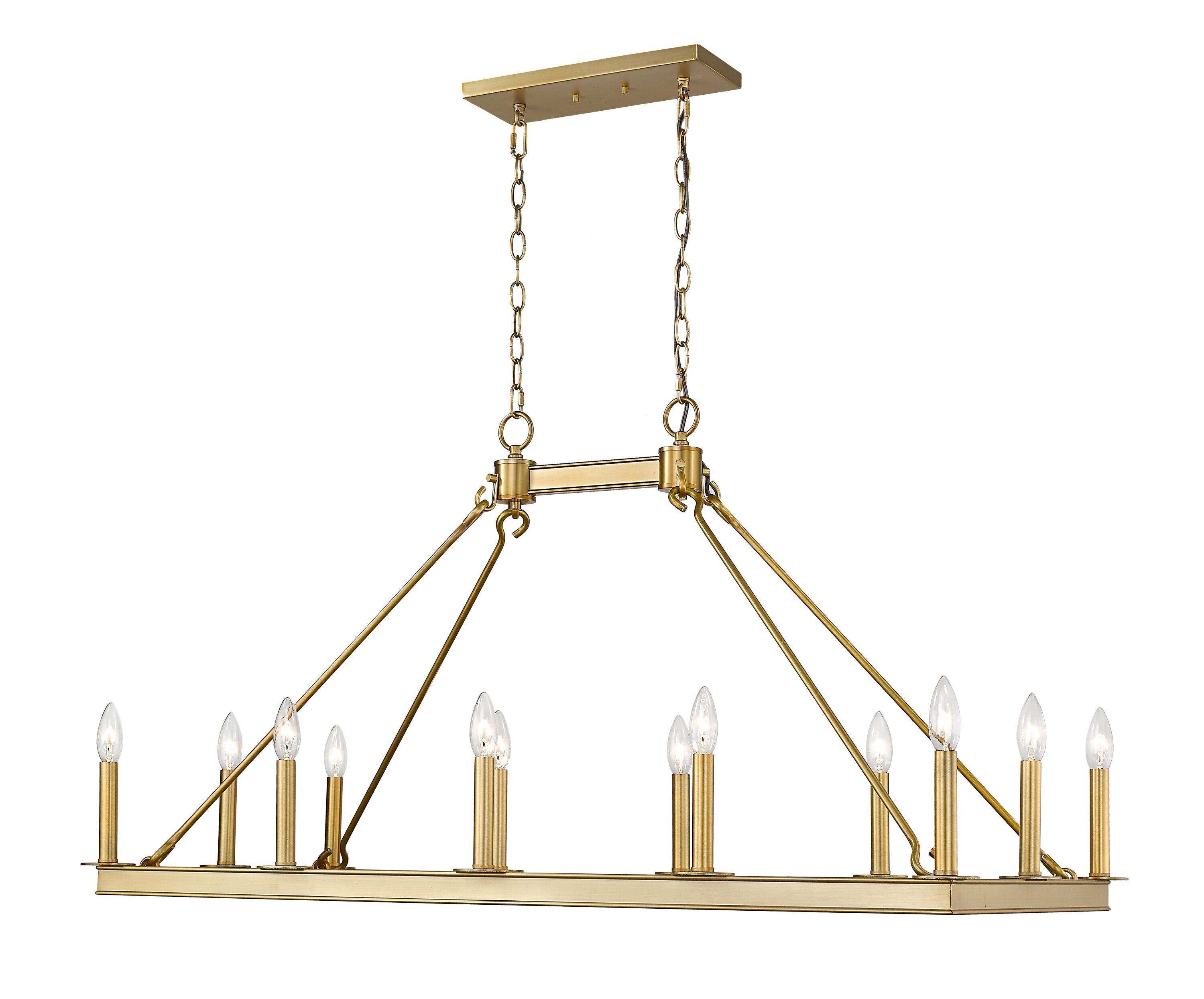 12 Light Island/Billiard In Linear Style 20 Inches Wide By 25 Inches High-Olde Brass Finish Z-Lite 482-12L-Obr