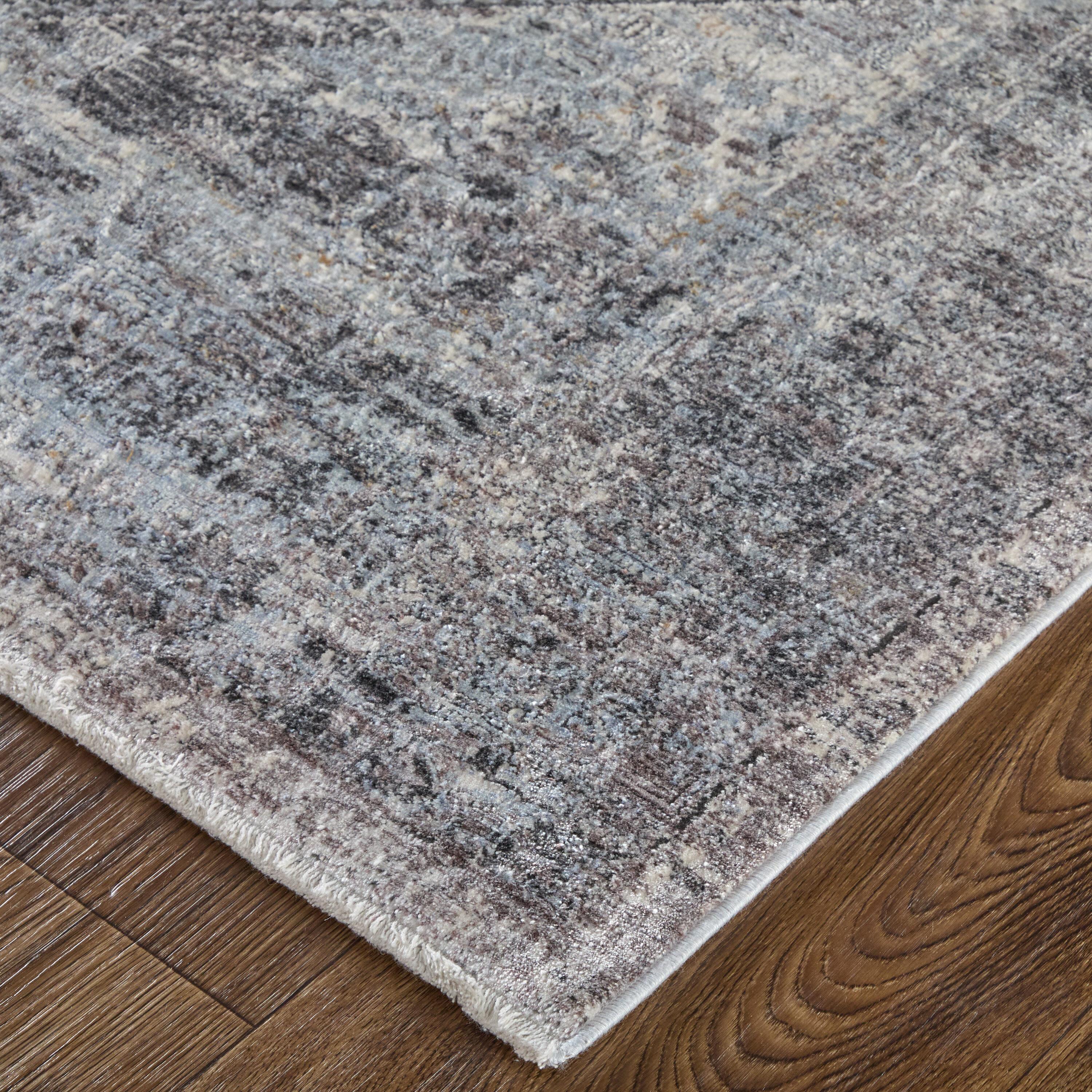 Sarrant Transitional Medallion Gray/Silver/Ivory Area Rug