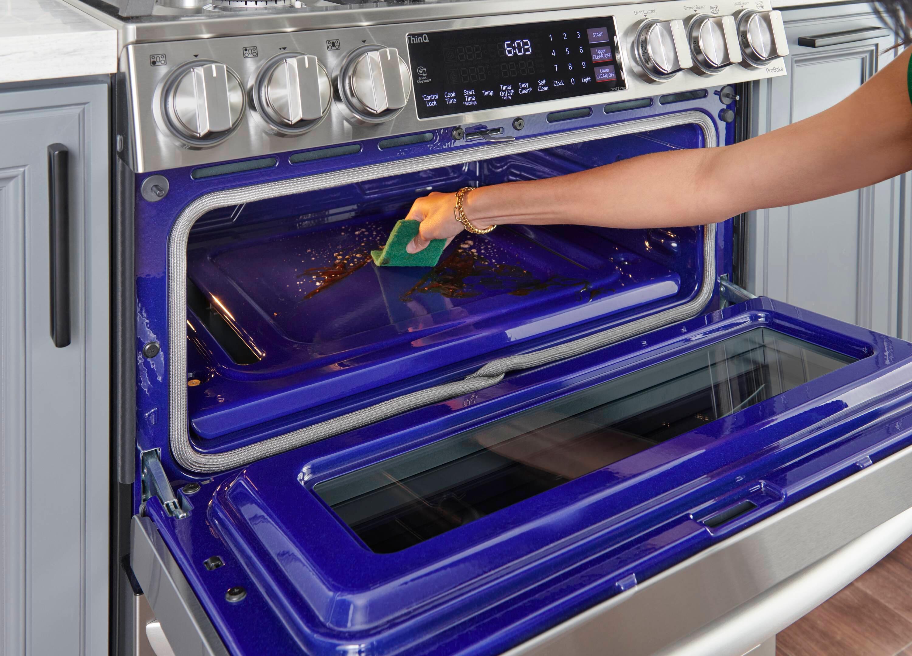 LG LG Smart Gas Double Oven Slide-in Range with InstaView®, ProBake® Convection, Air Fry, and Air Sous Vide, 6.9 cu. ft. LTGL6937F