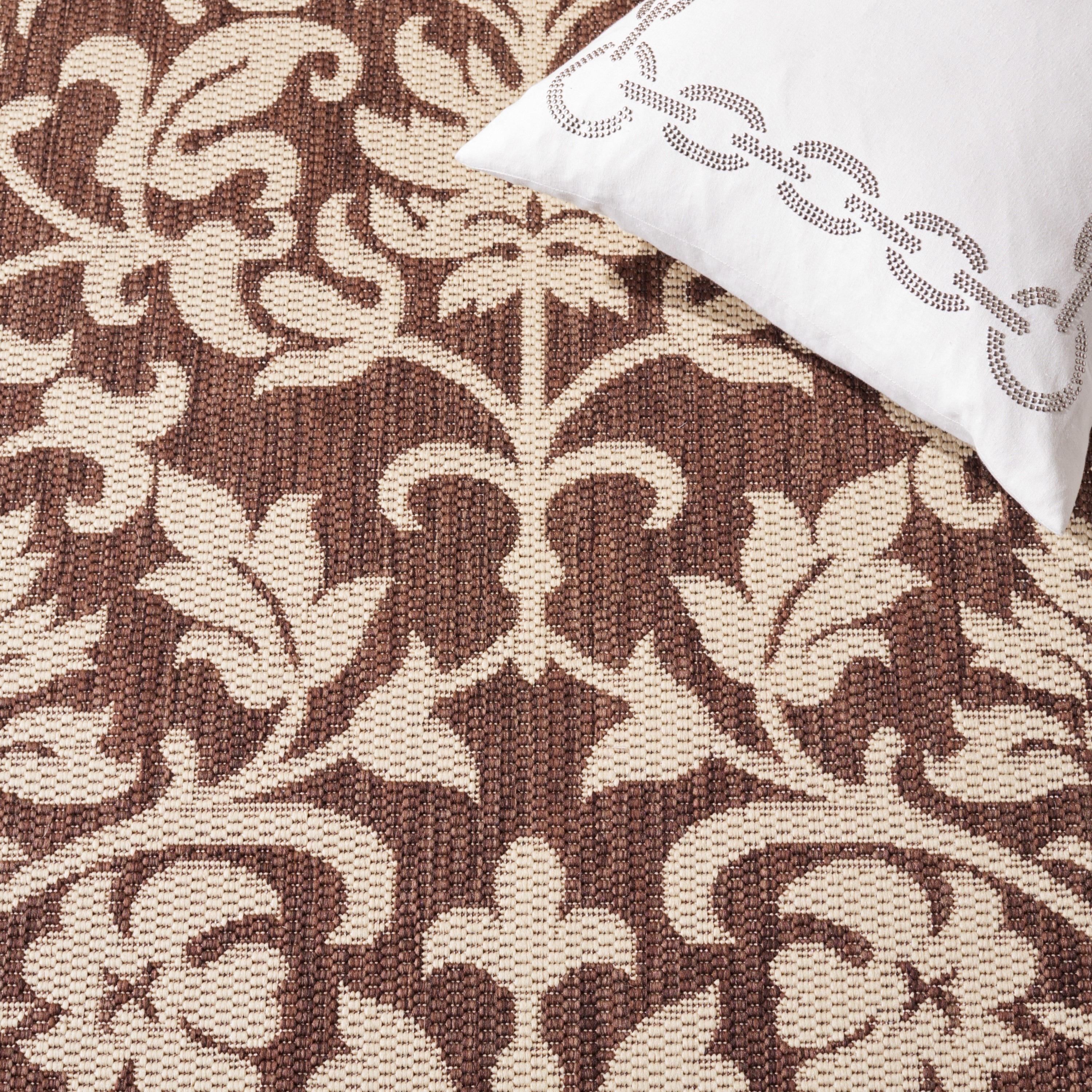 Courtyard CY3416 Power Loomed Indoor and Outdoor Runner Rug - Chocolate/Natural - 2'3"x6'7" - Safavieh