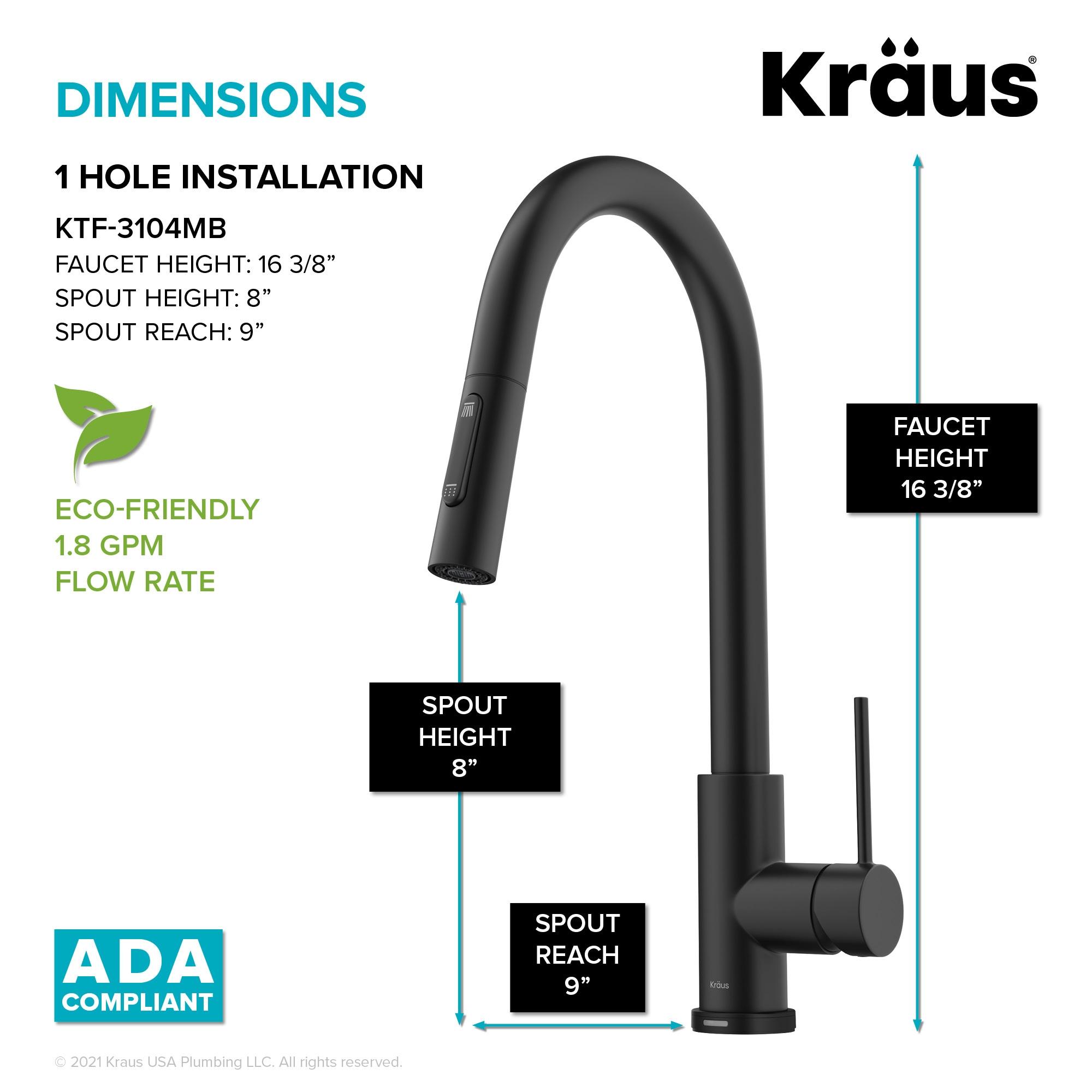 Matte Black Touch-Control Kitchen Faucet with Pull-Down Sprayer