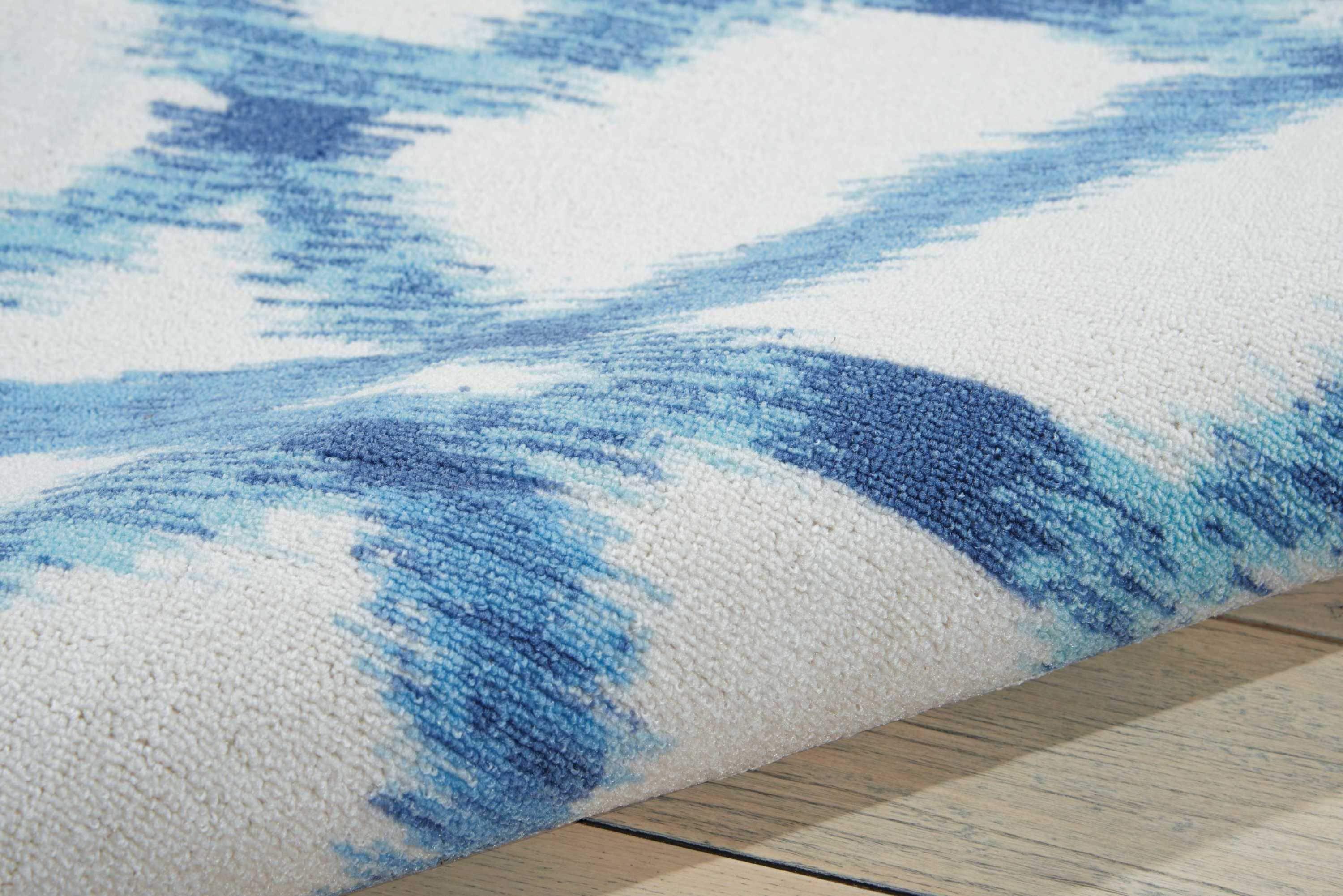 Waverly Sun & Shade "Izmir Ikat" Aegean Indoor/Outdoor Area Rug by Nourison SND05 5'3" x 5'3"