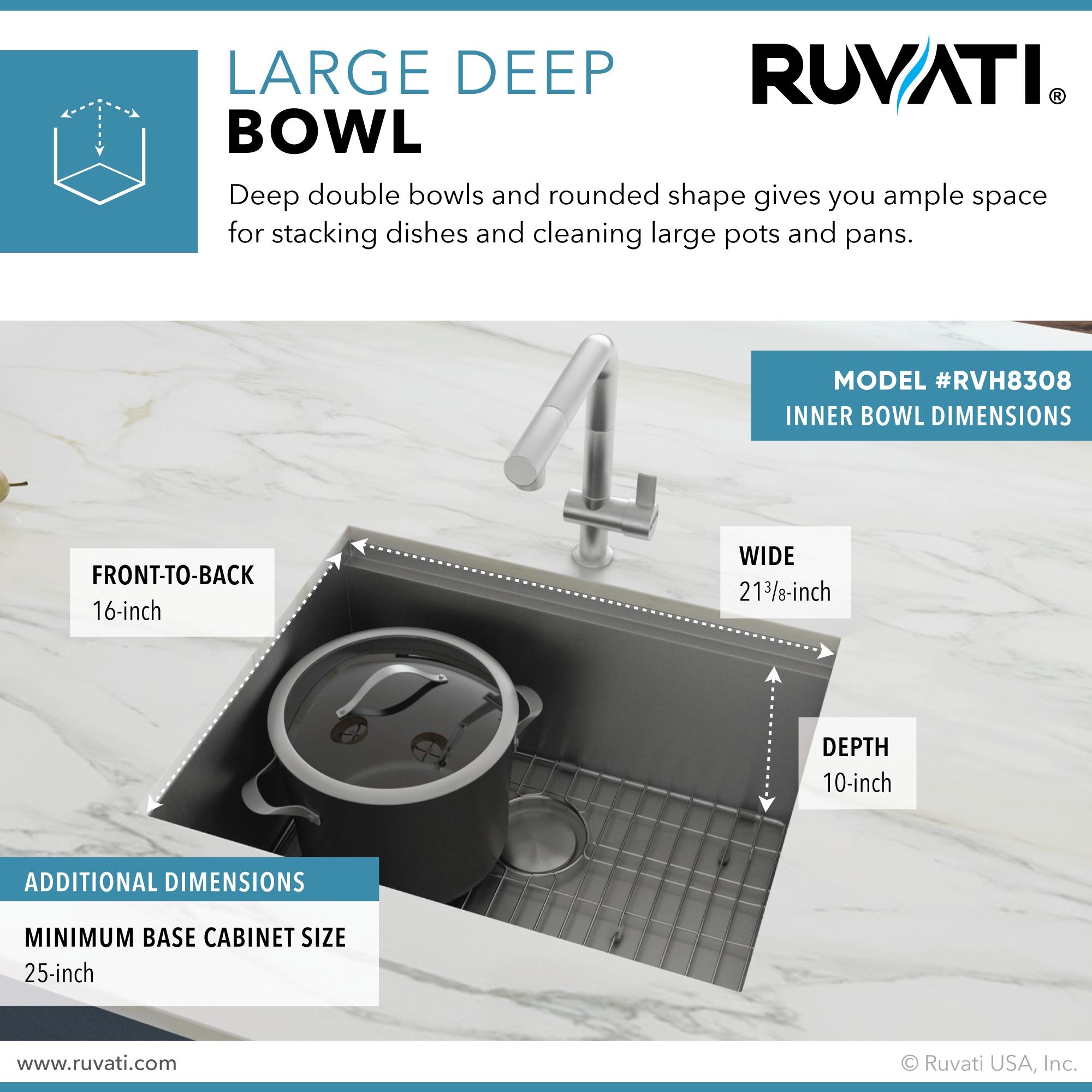 Ruvati Workstation Undermount 16 Gauge Stainless Steel Kitchen Sink Single Bowl