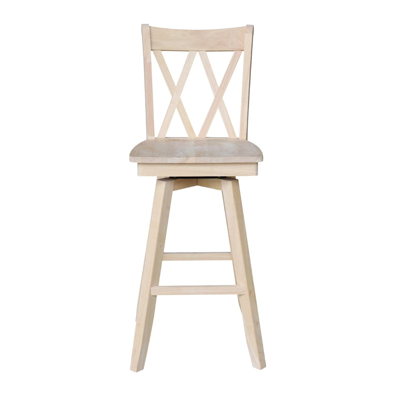 International Concepts Double "X" Back Bar Height Stool - With Swivel 30" Seat Height