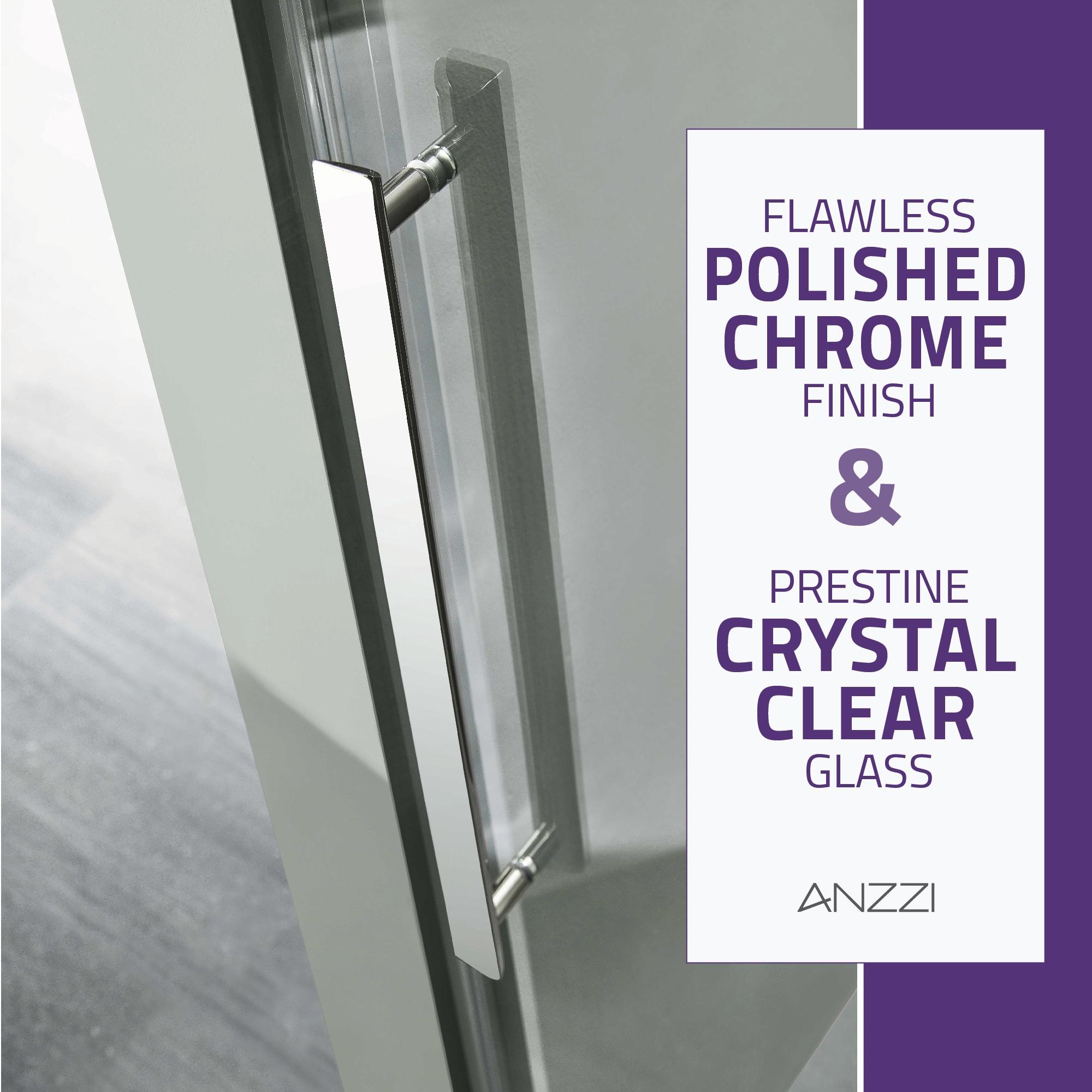 Anzzi Sd-Frls05901 Stellar 76" High X 48" Wide Sliding Frameless Shower Door - Chrome