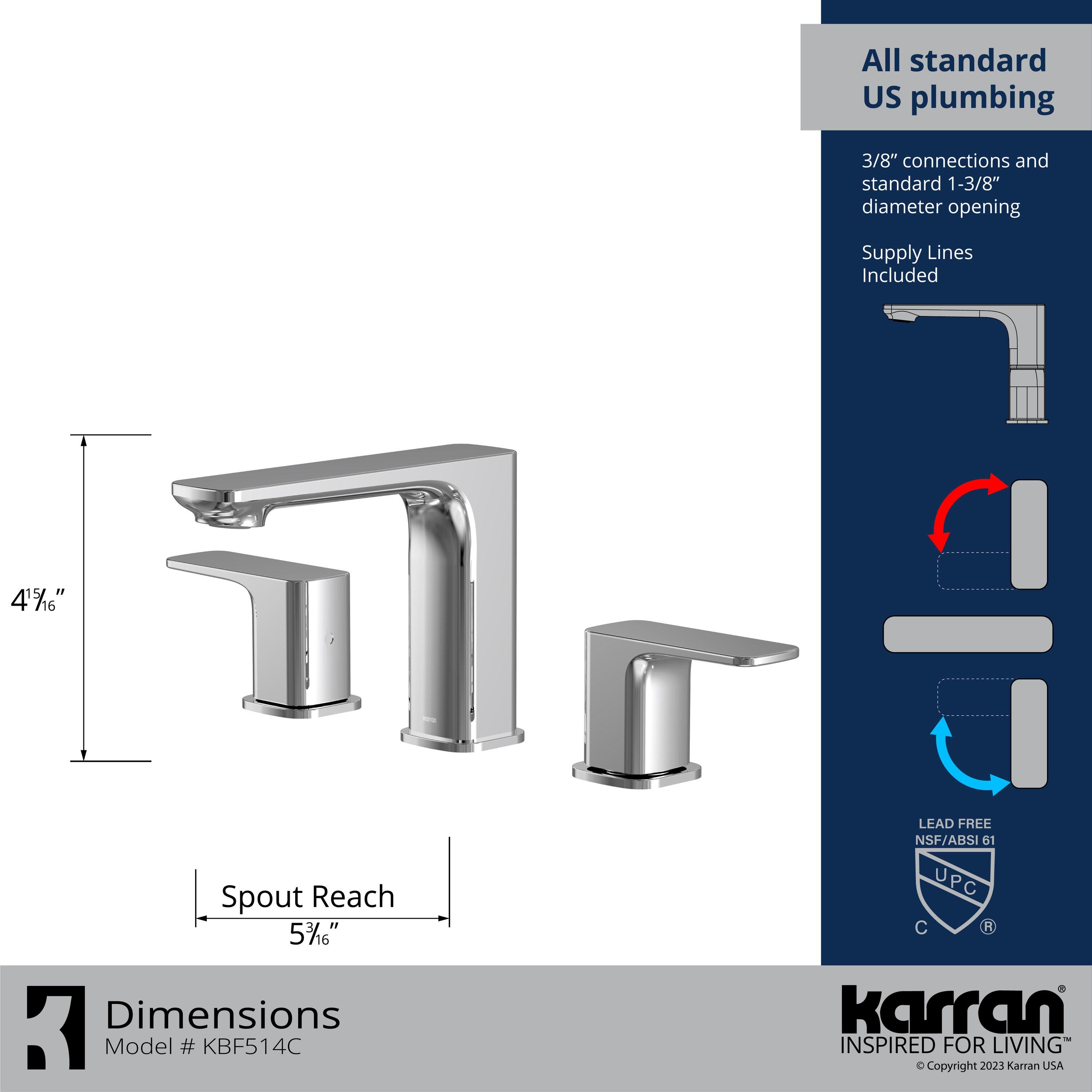 Venda Widespread 2-handle Bathroom Faucet with Drain Assembly