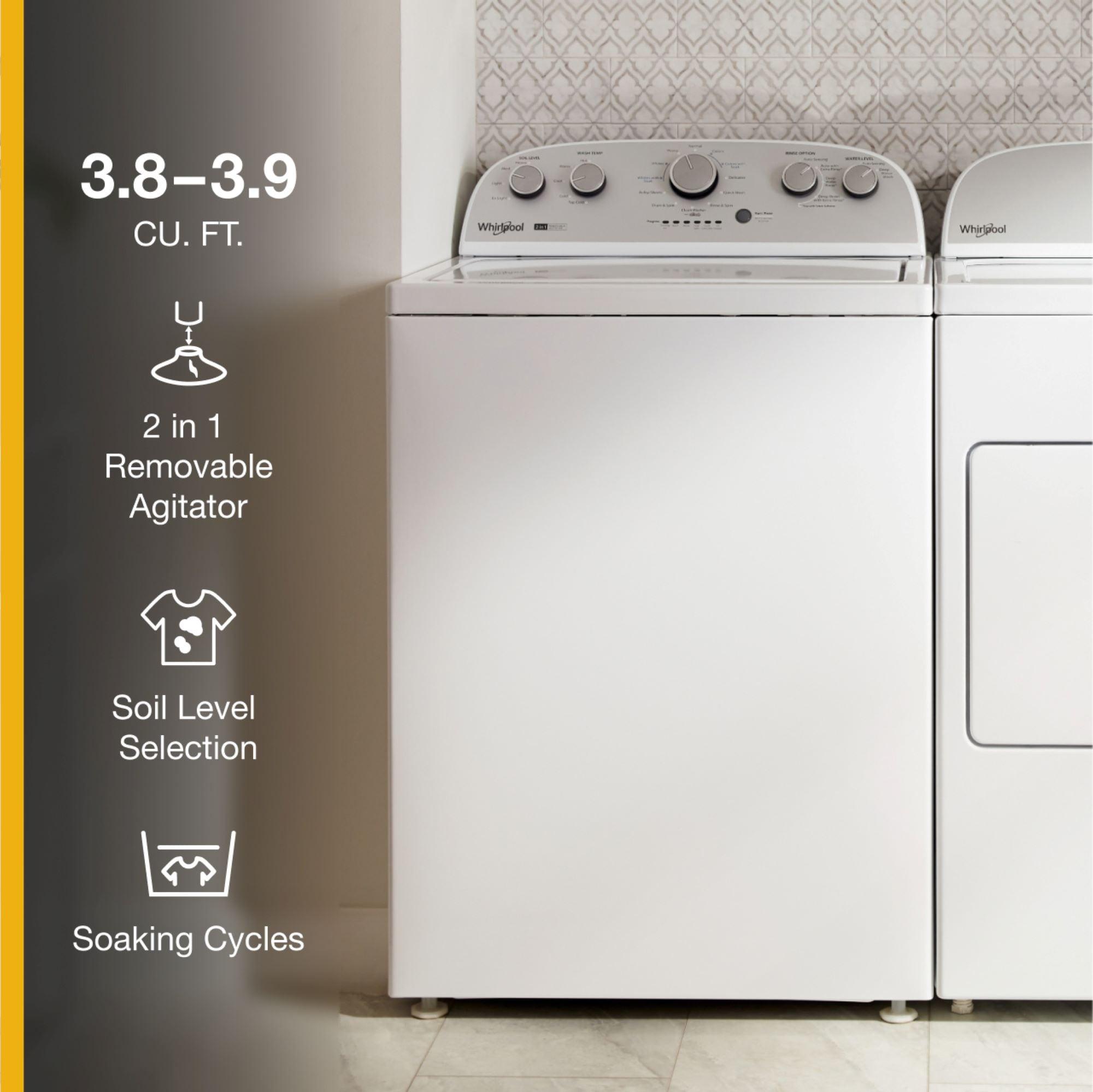 Whirlpool® Brand New WTW4957PW, 3.8-3.9 Cu. Ft. 2 in 1 Top Load Washer with Removable Agitator Capacity 3.8 Cu ft