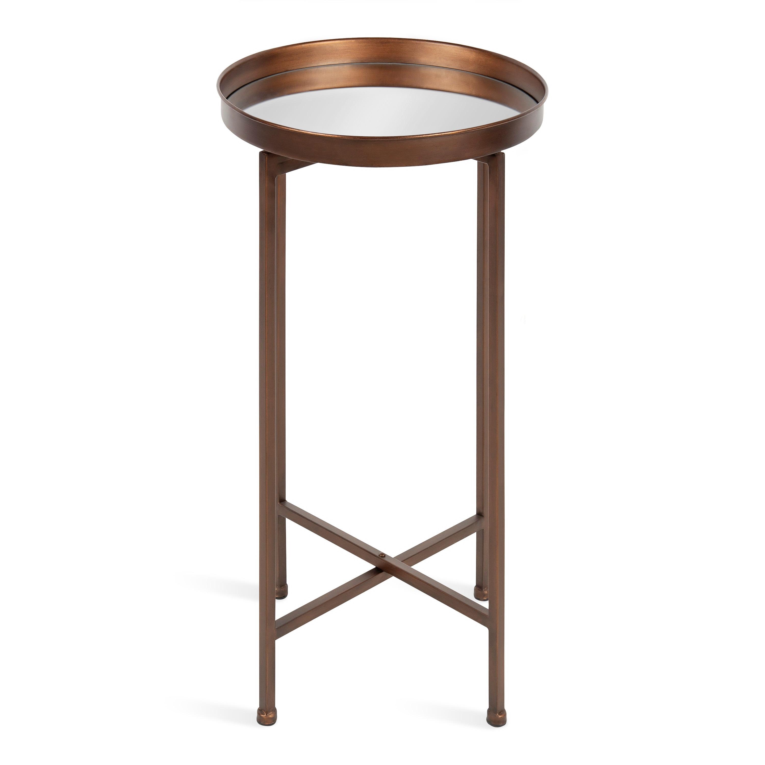 Kate and Laurel Celia Round Metal Tea Table, 14x14x25.75, Bronze