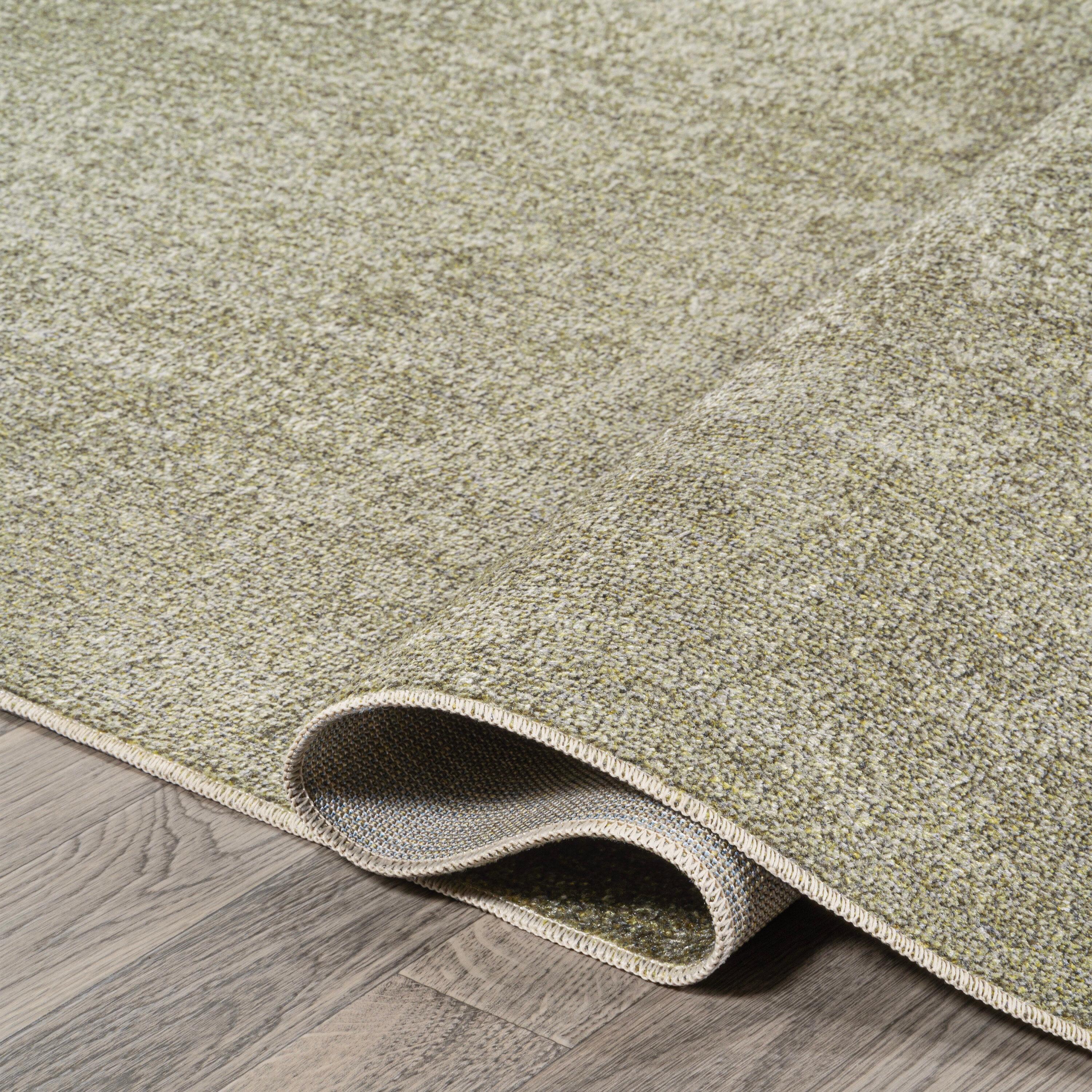JONATHAN Y Twyla Classic Solid Low-Pile Machine-Washable Sage Green 5 ft. x 8 ft. Area Rug