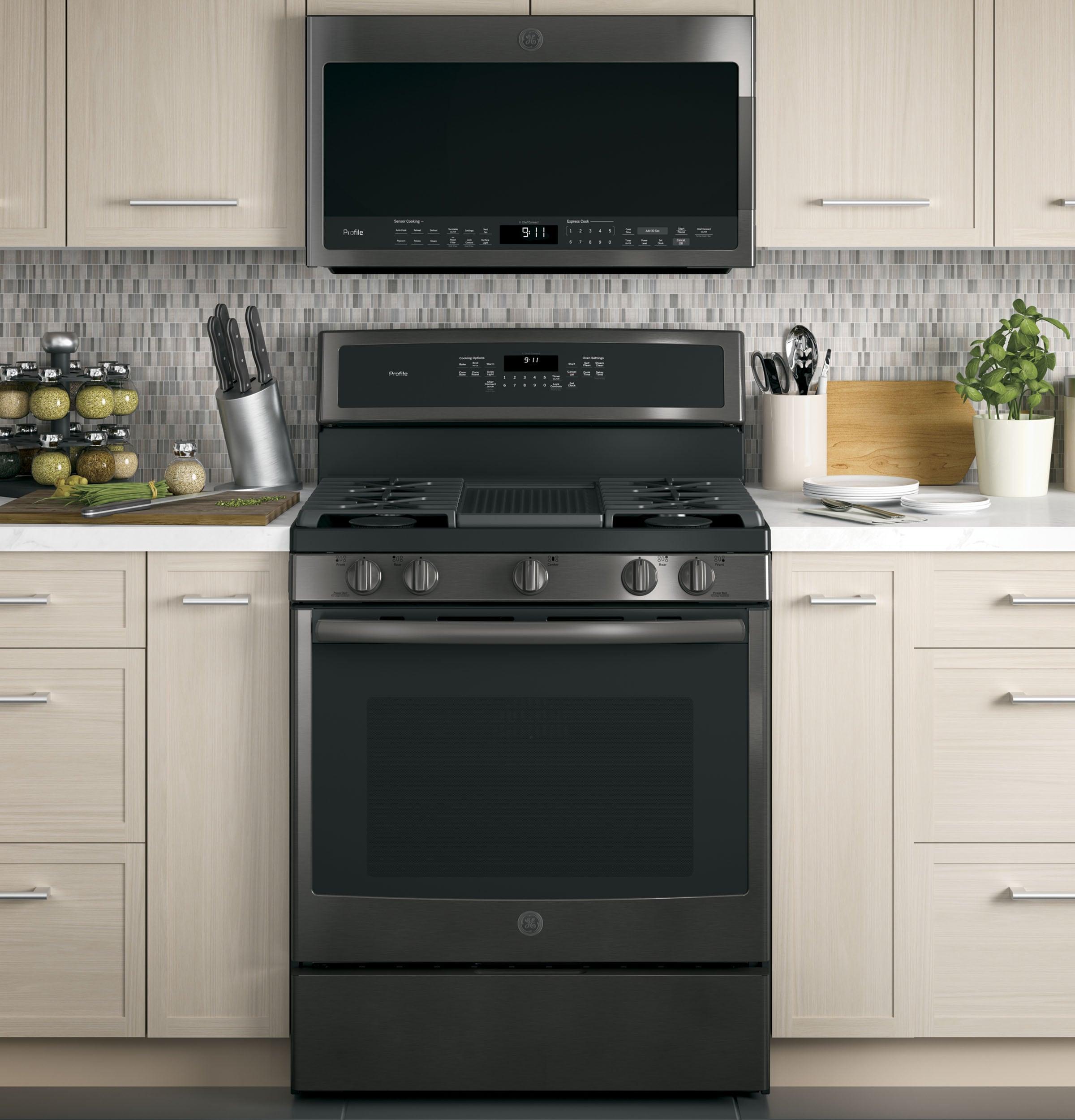 GE Profile™ 30" 2.1 Cu. Ft. Over-the-Range Convertible Microwave with Sensor Cooking PVM9005BLTS