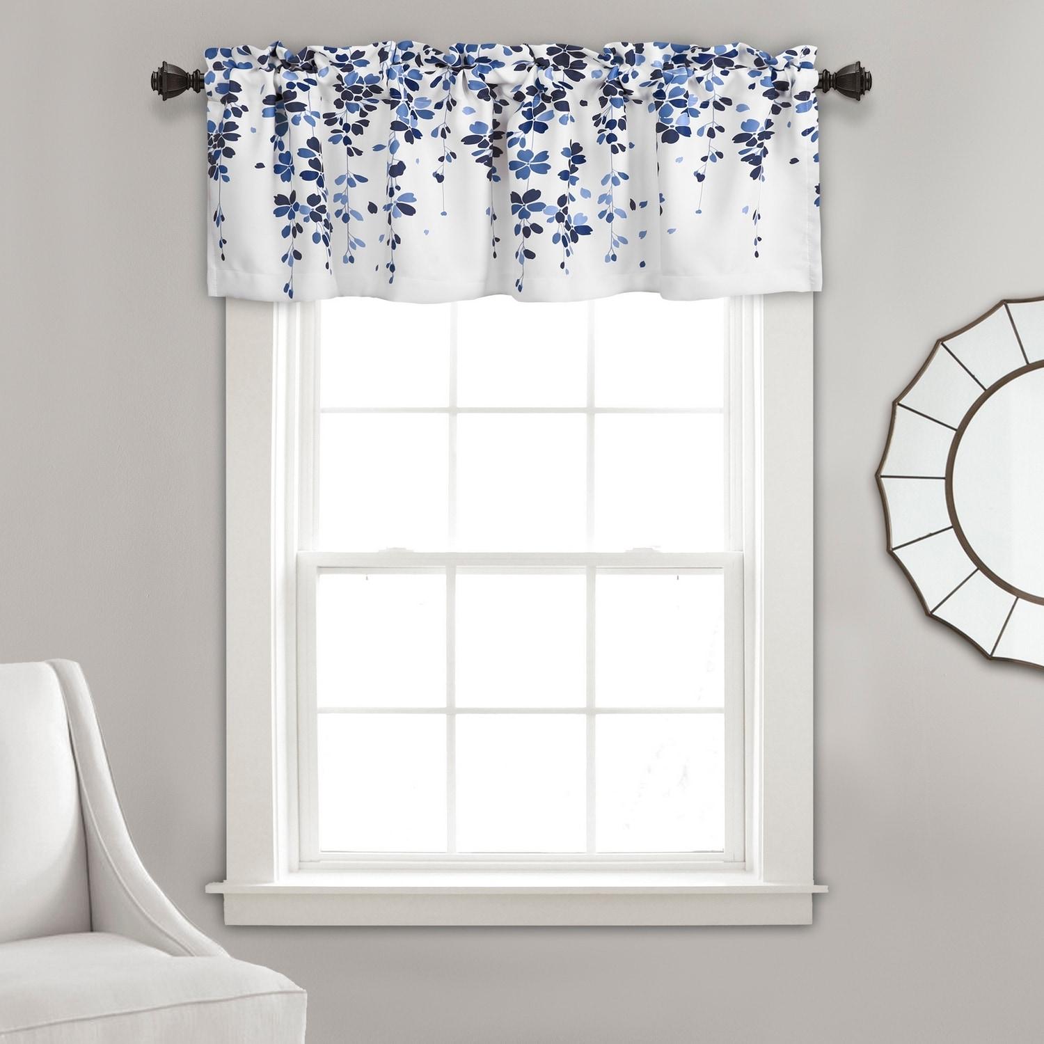 Weeping Flower Floral Tailored 52'' W Window Valance