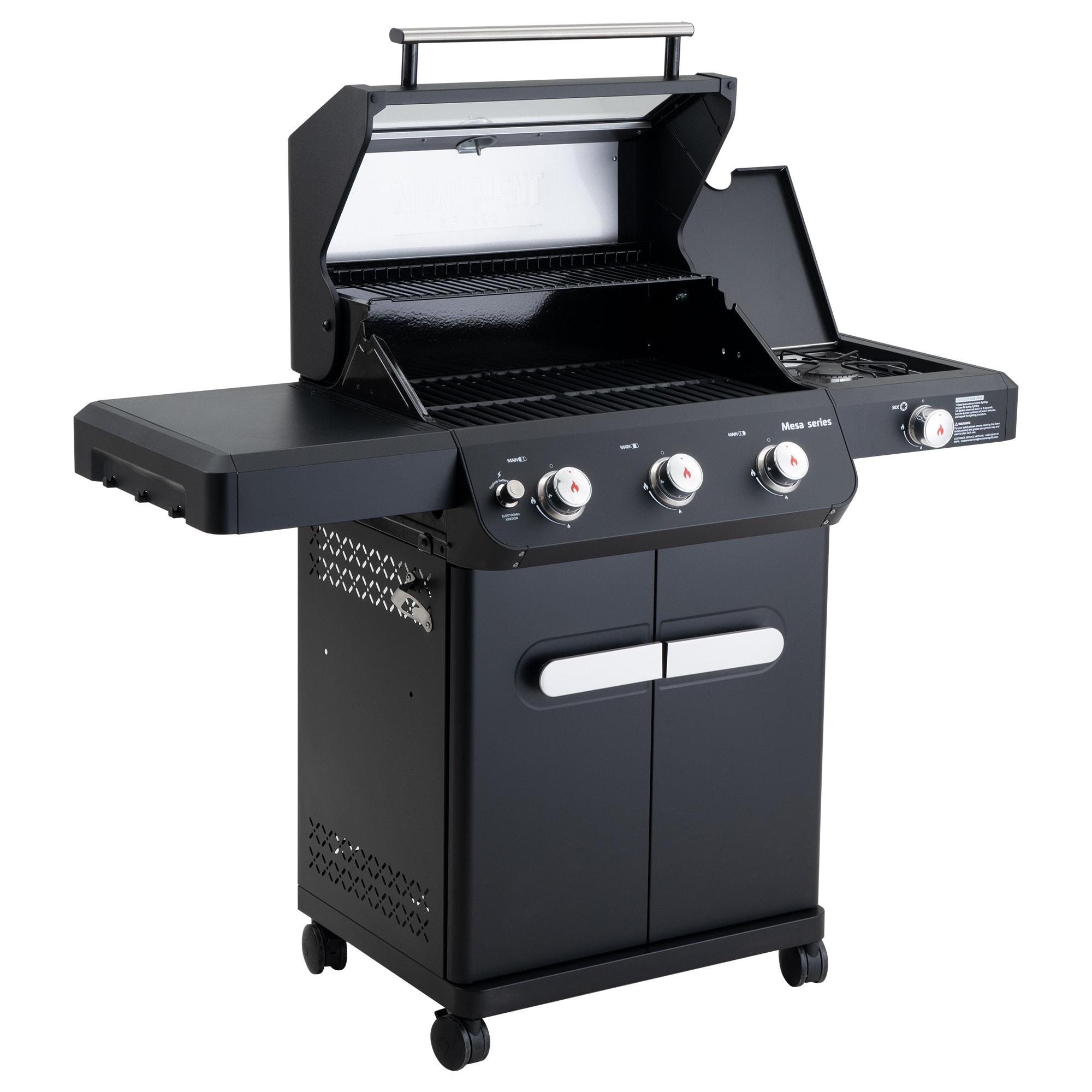 Monument Grills Mesa Series3-Burner 48000 BTU Propane Gas Grill with 1 Side Burner