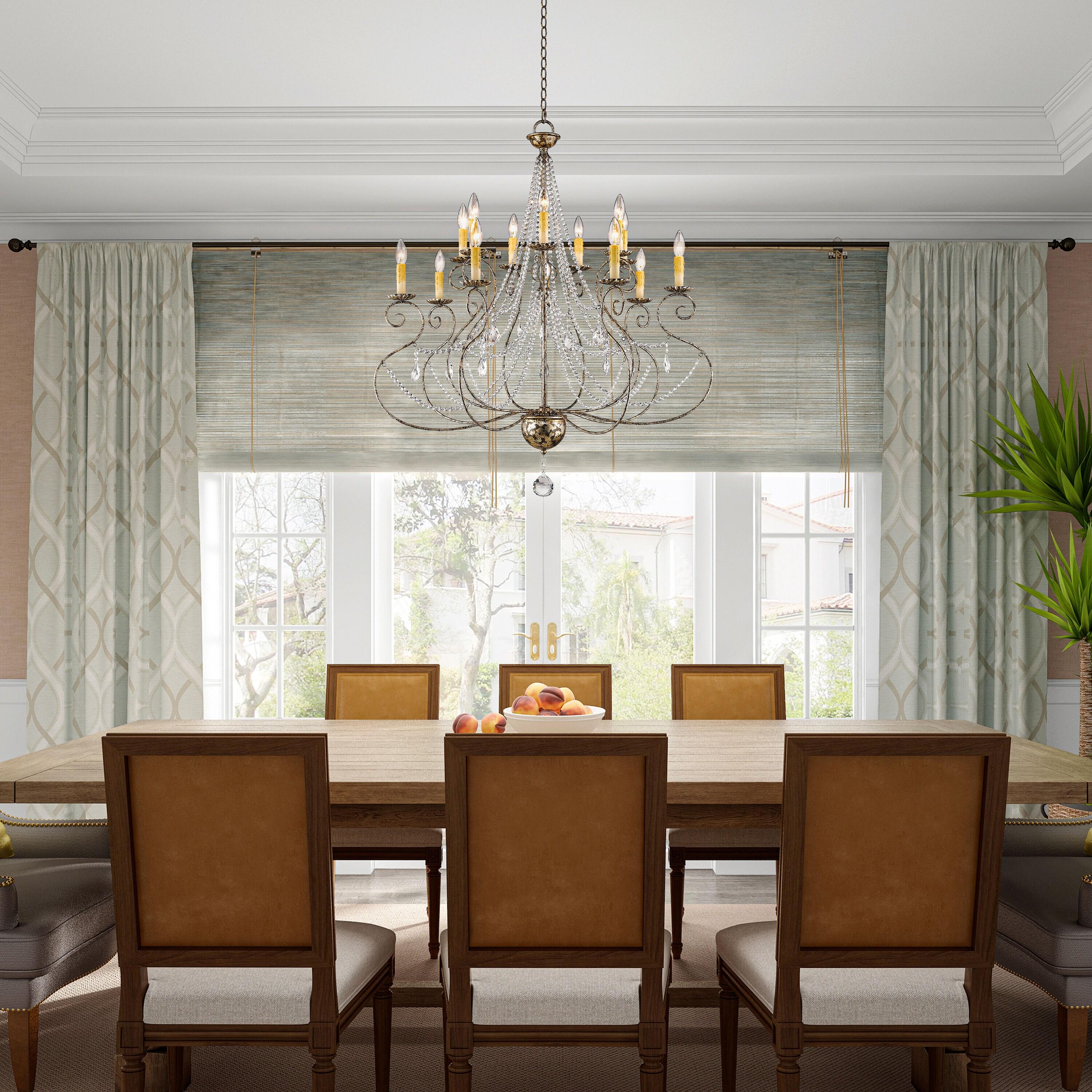 Isabella European Bronze 14-Light Crystal Chandelier