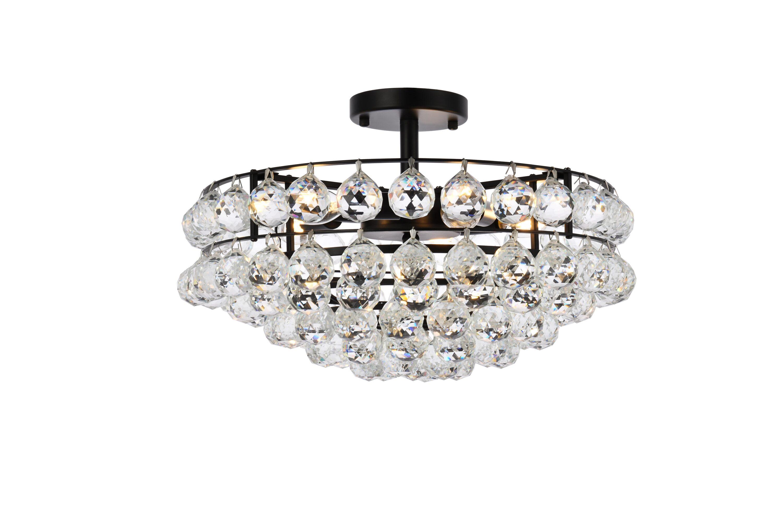 Elegant Lighting Savannah 18 inch flush mount in black