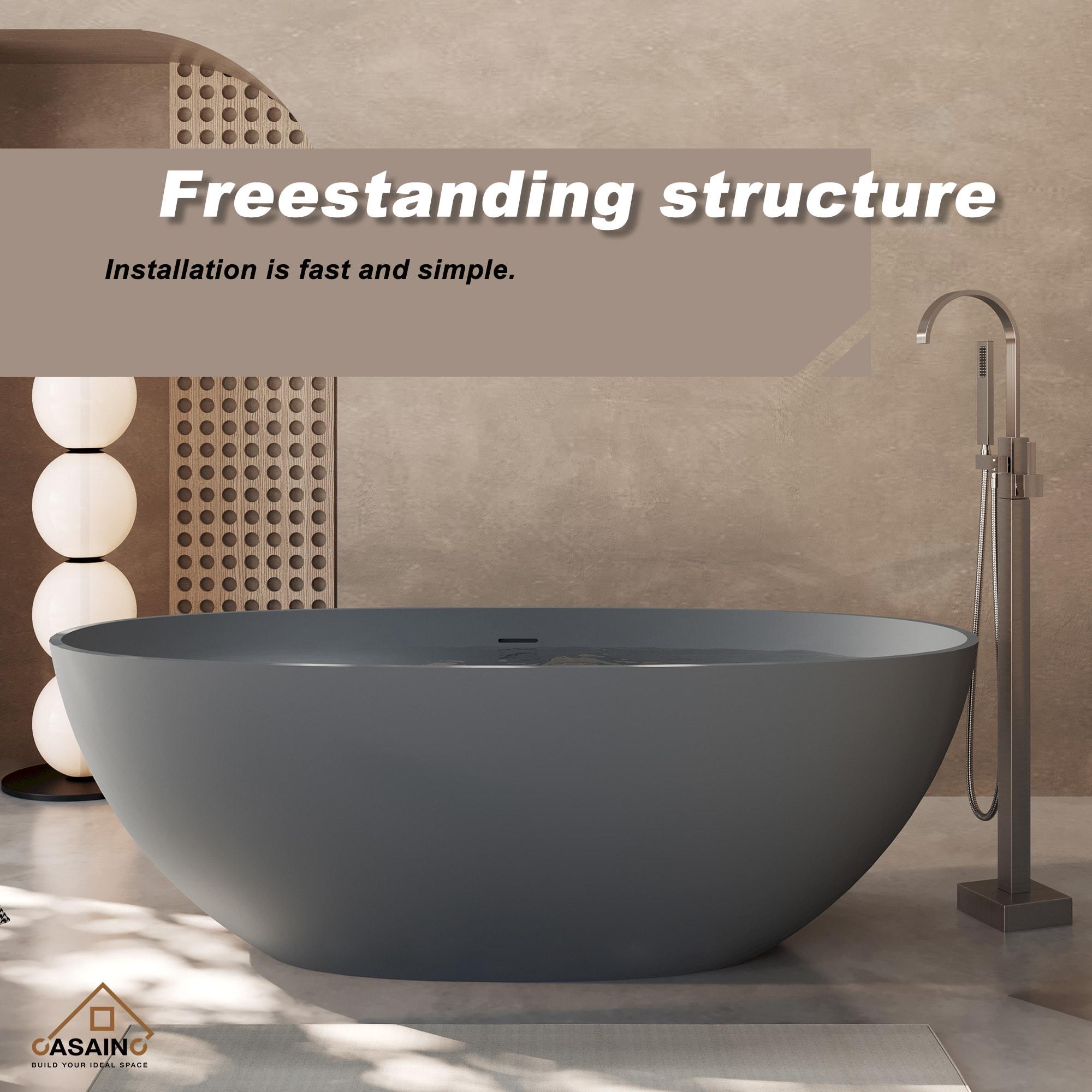 67'' x 33.5'' Freestanding Soaking Solid Surface Bathtub