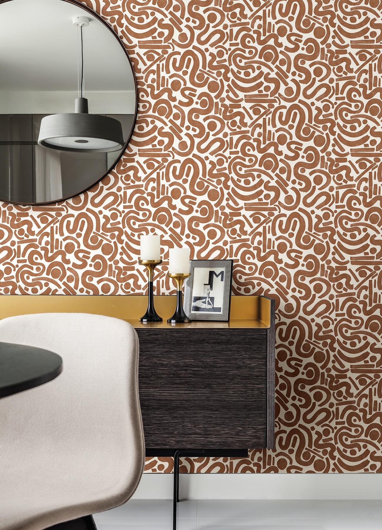 NuWallpaper Terracotta Orange Edie Geometric Peel & Stick Wallpaper