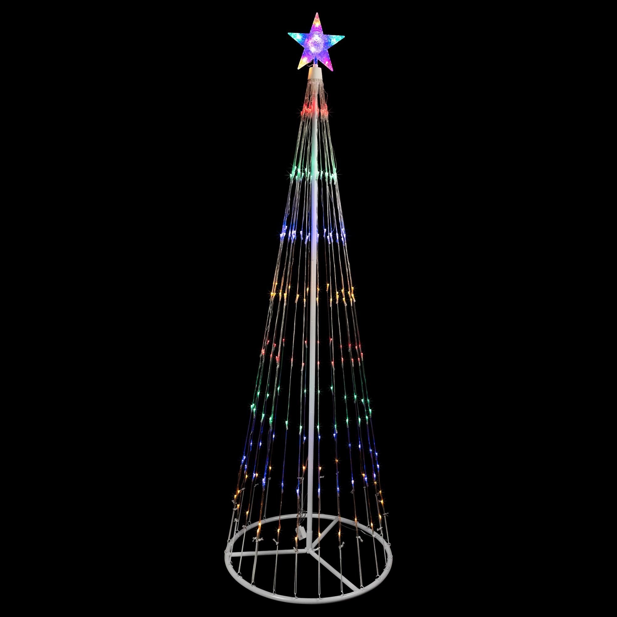 6' Multi-Color LED Lighted Show Cone Christmas Tree Outdoor Decoration