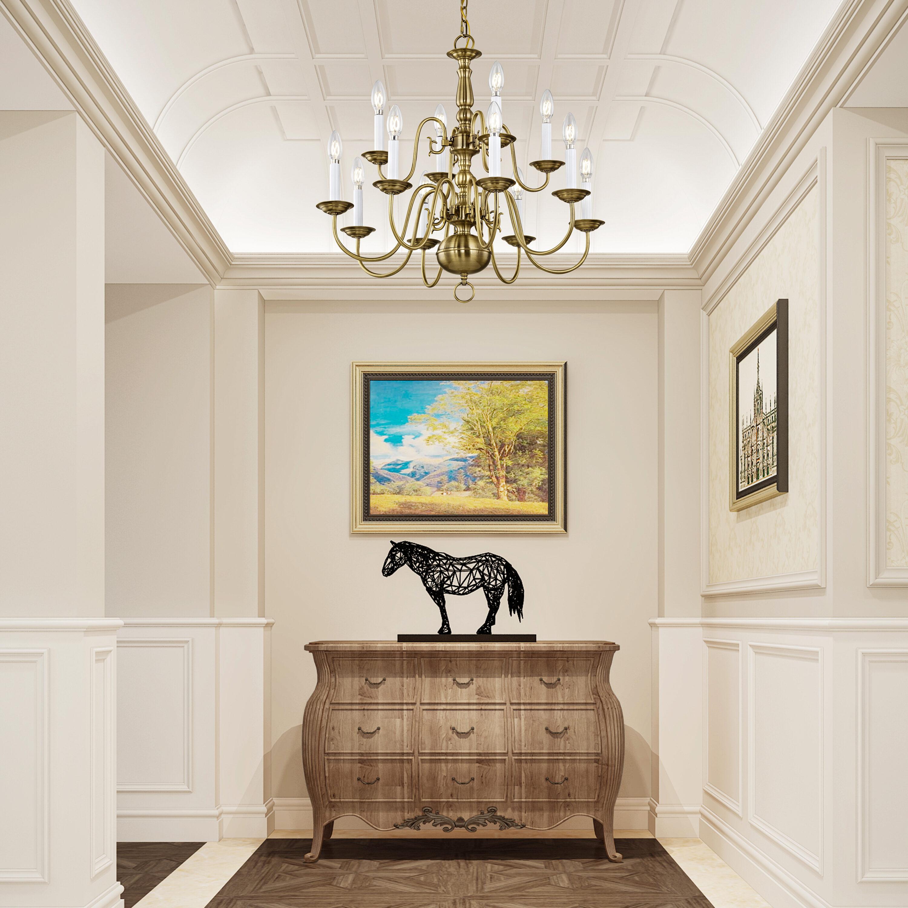 Livex Lighting Williamsburgh 12 - Light Chandelier in  Antique Brass