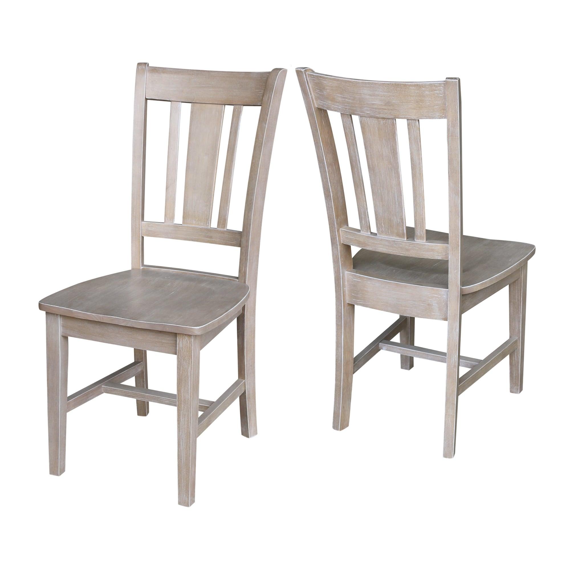 San Remo Splatback Chair Gray/Taupe- International Concepts: Solid Wood, Parawood Material, Spot Clean