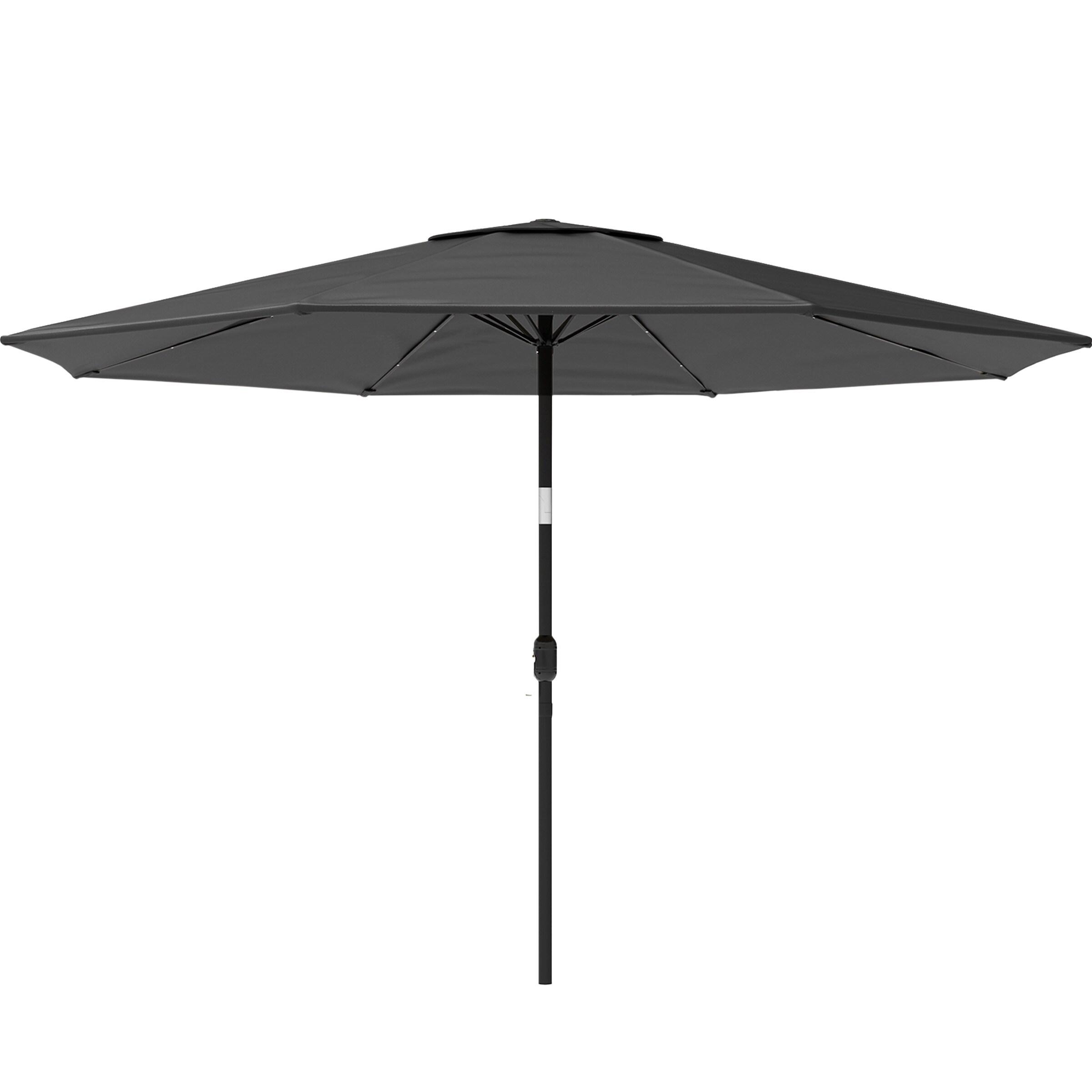 Pure Garden 10' Octagon Outdoor Patio Market Umbrella: Solar LED, Water-Resistant, Steel Frame