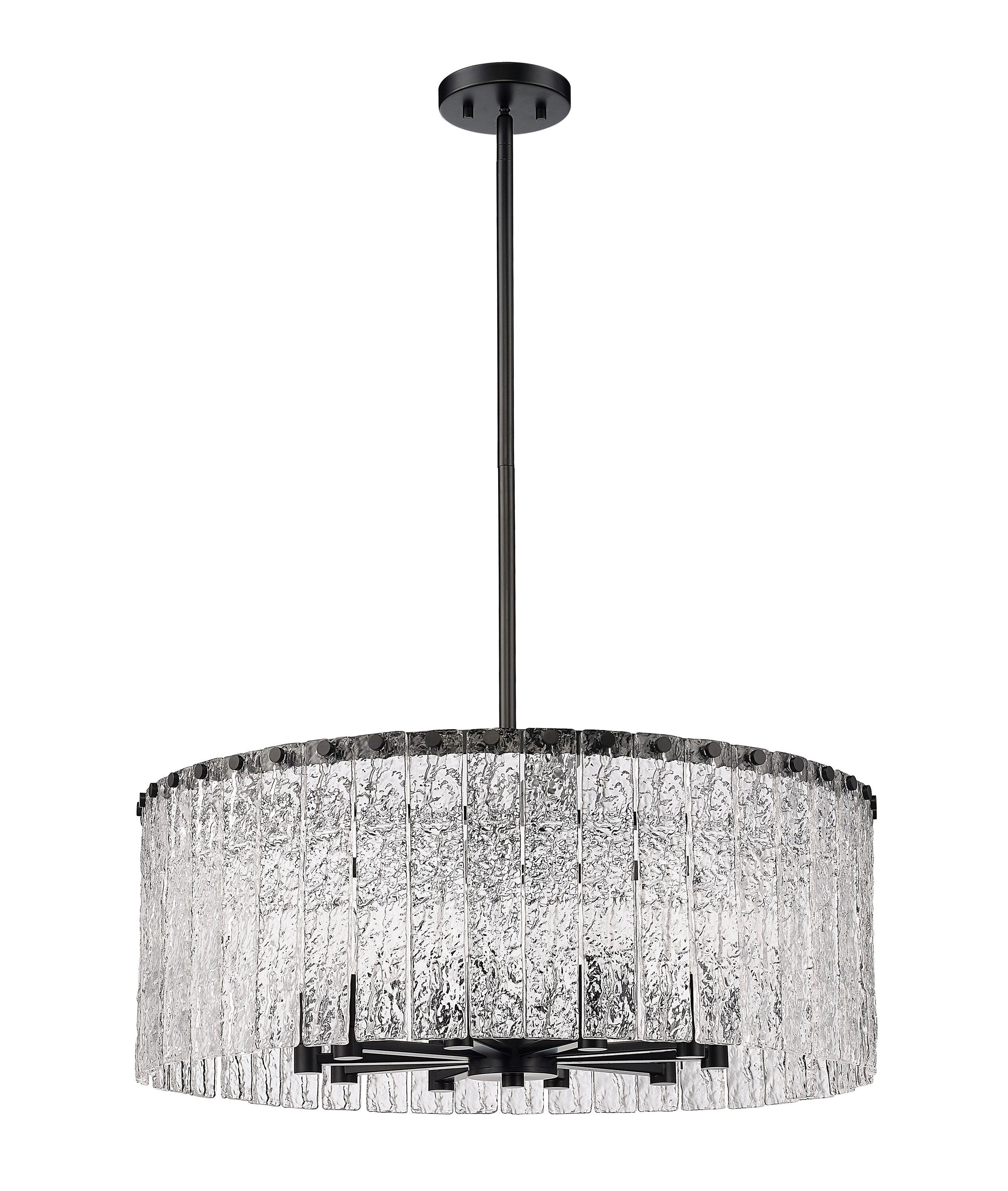 Z-Lite 1943P26 Glacier 10 Light 27" Wide Drum Chandelier - Black