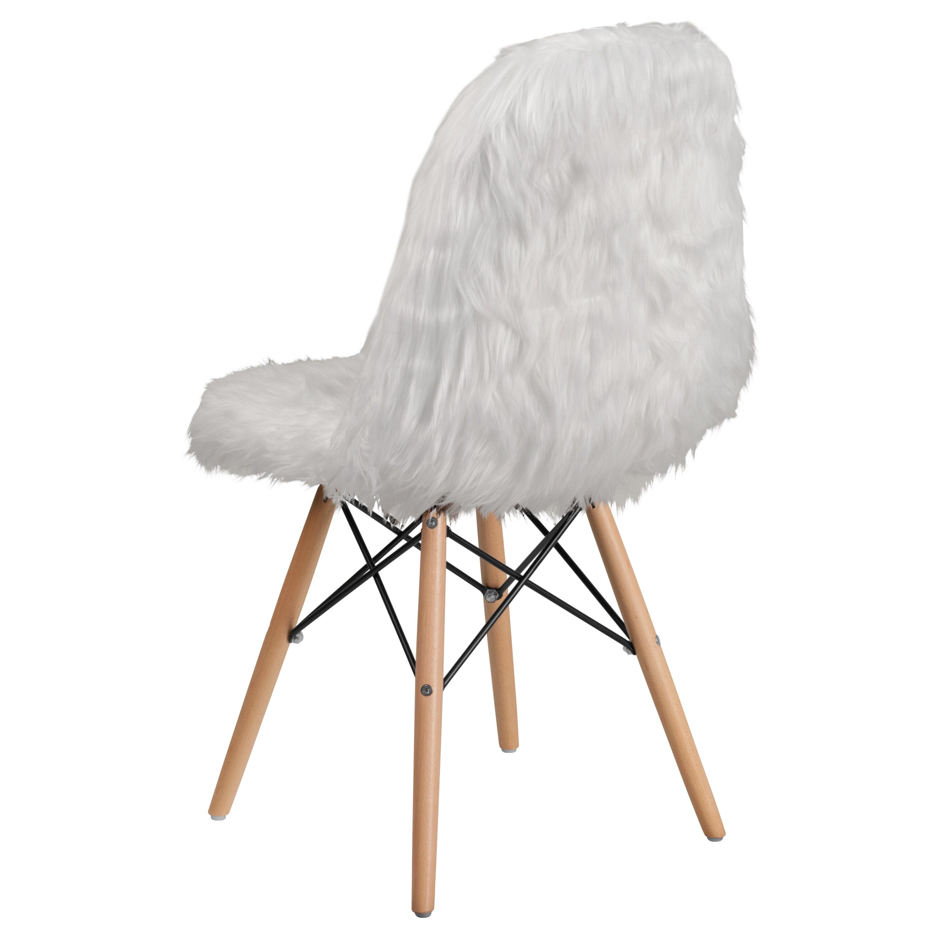 Flash Furniture Shaggy Dog White Accent Chair