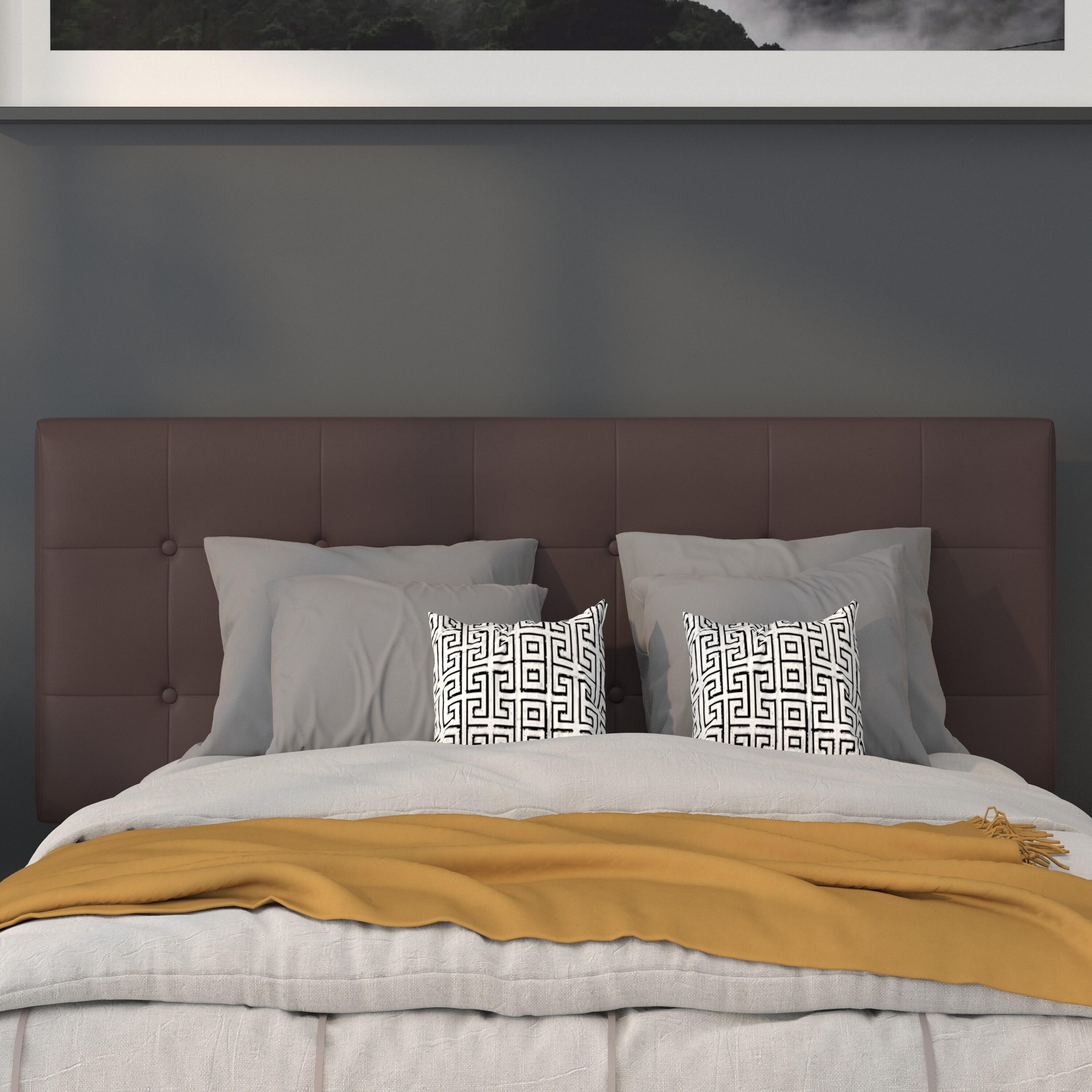 Flash Furniture Lennox Tufted Upholstered Full Size Headboard in Brown Vinyl