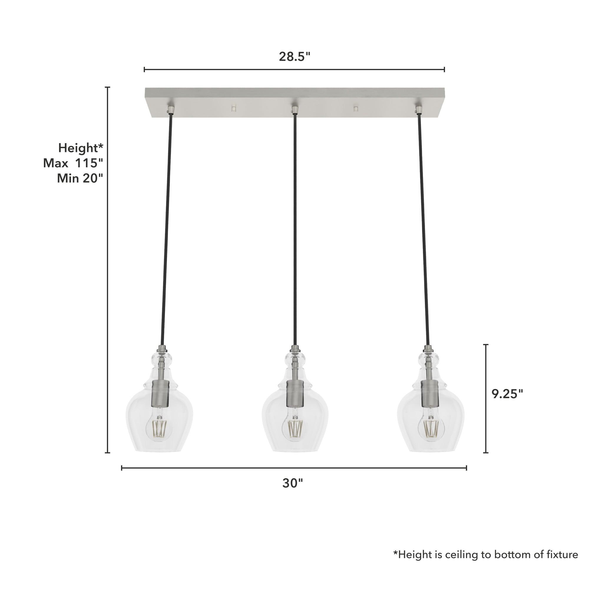 Hunter Fan Maple Park 3 Light Linear Bell Pendant