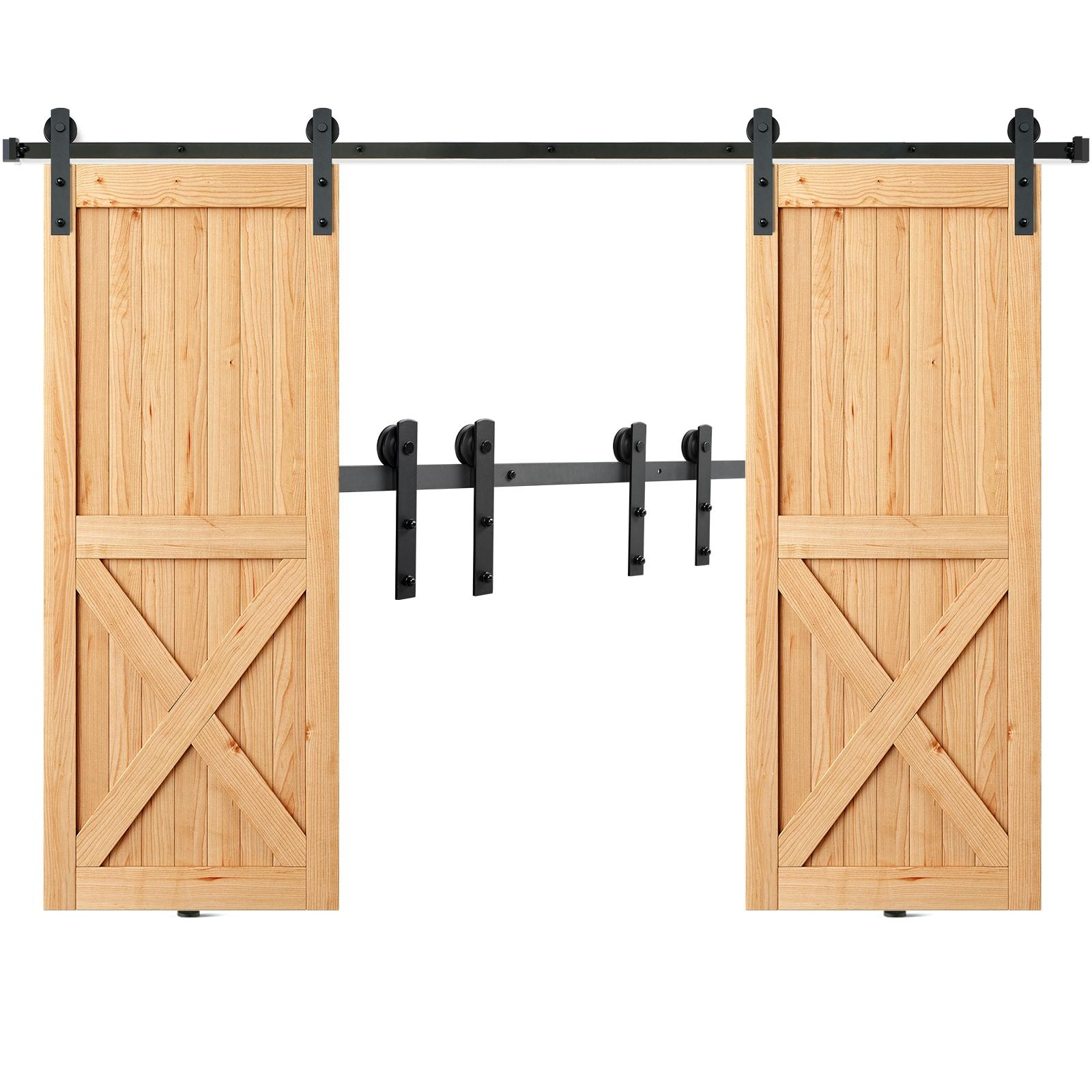 VEVOR Black Steel Single Door Barn Door Hardware Kit Standard Single