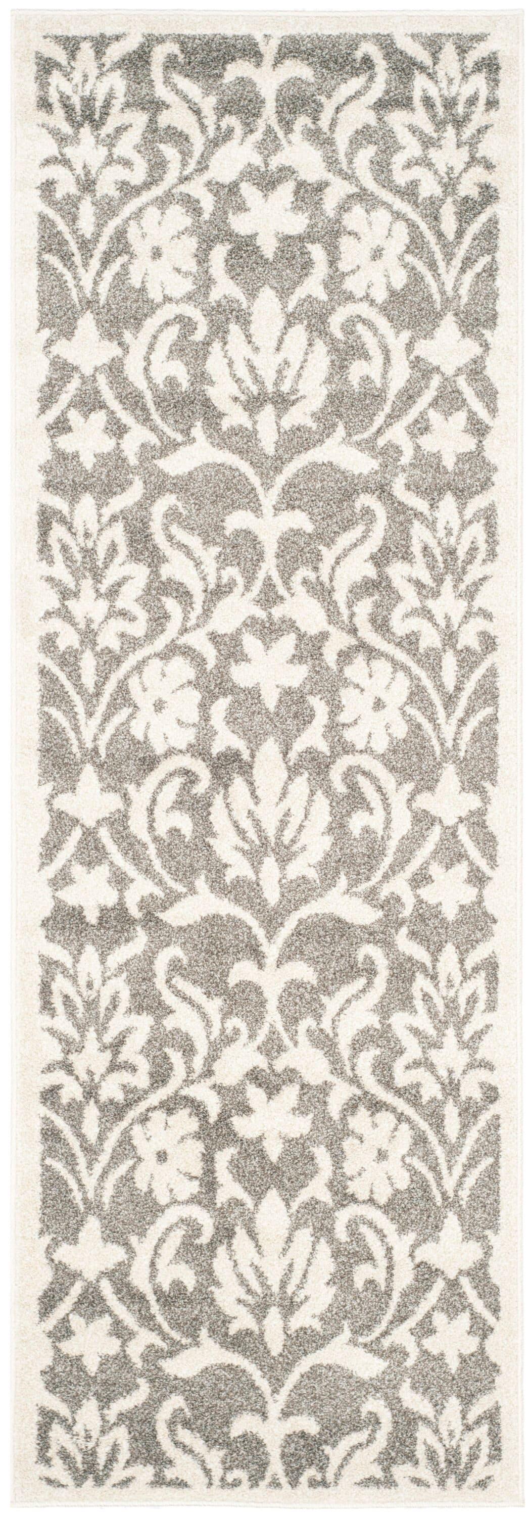 Amherst AMT424 Power Loomed Indoor Runner Rug - Dark Grey/Beige - 2'3"x9' - Safavieh