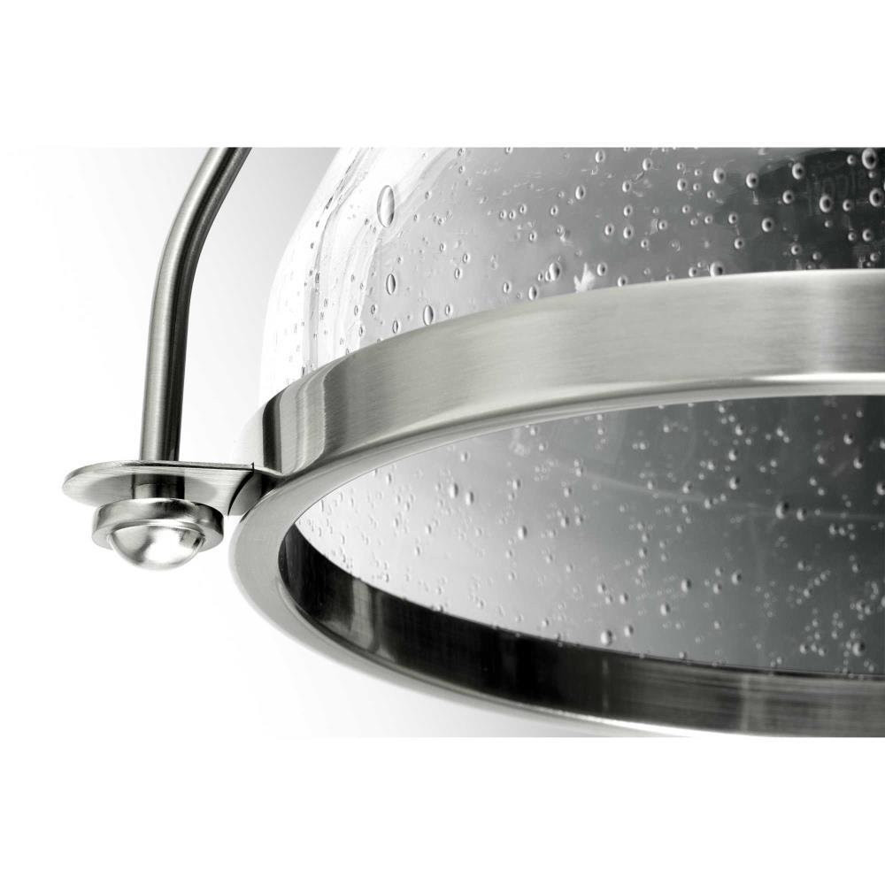 Progress Lighting, Range, 1-Light, Wall Sconce, Polished Nickel, Clear Seeded Glass Shade
