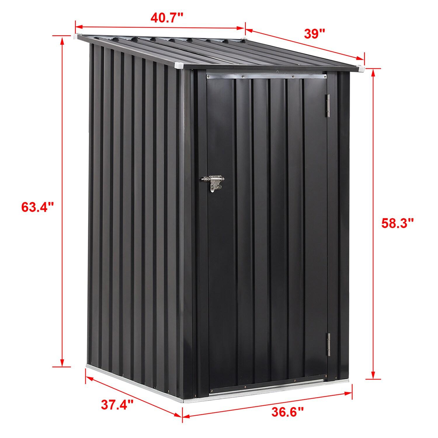 wtressa Outdoor Storage Shed, 3 X 3 FT Metal Steel Garden Shed With Single Lockable Door, Small Shed Outdoor Steel Utility Tool Shed For Backyard Patio Garden Lawn