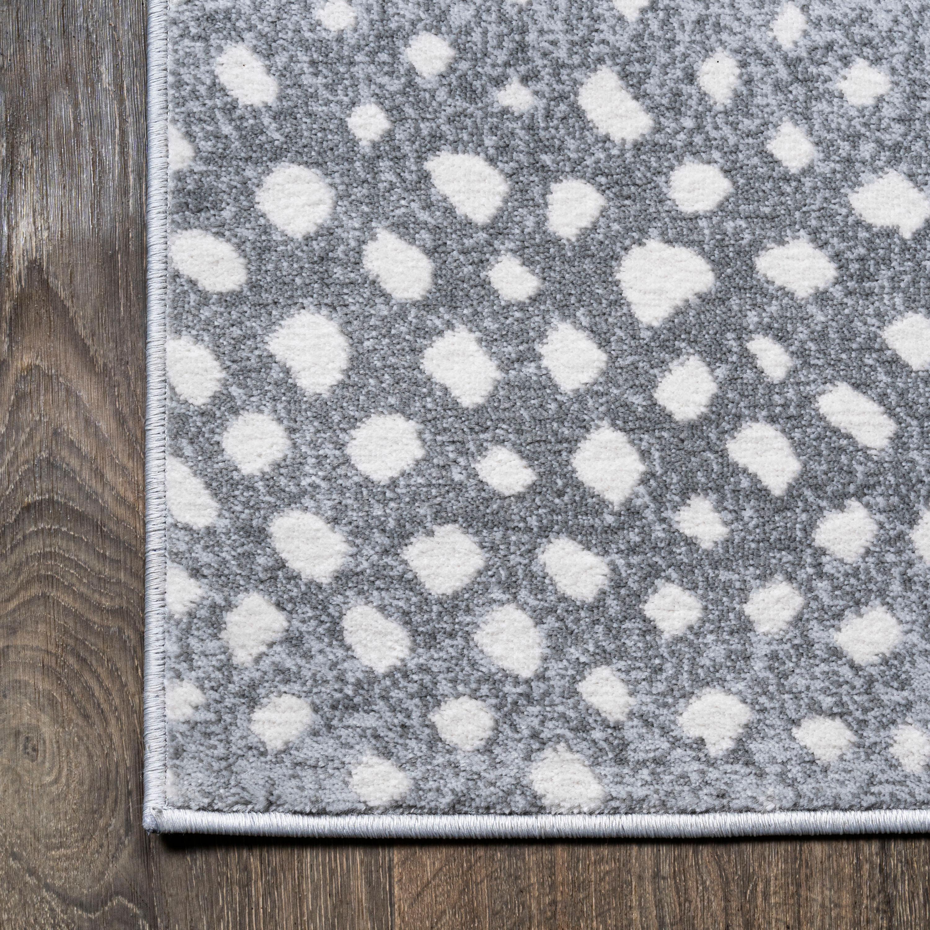 3'x 5' Antelope Modern Animal Area Rug, Light Gray/Cream - JONATHAN Y