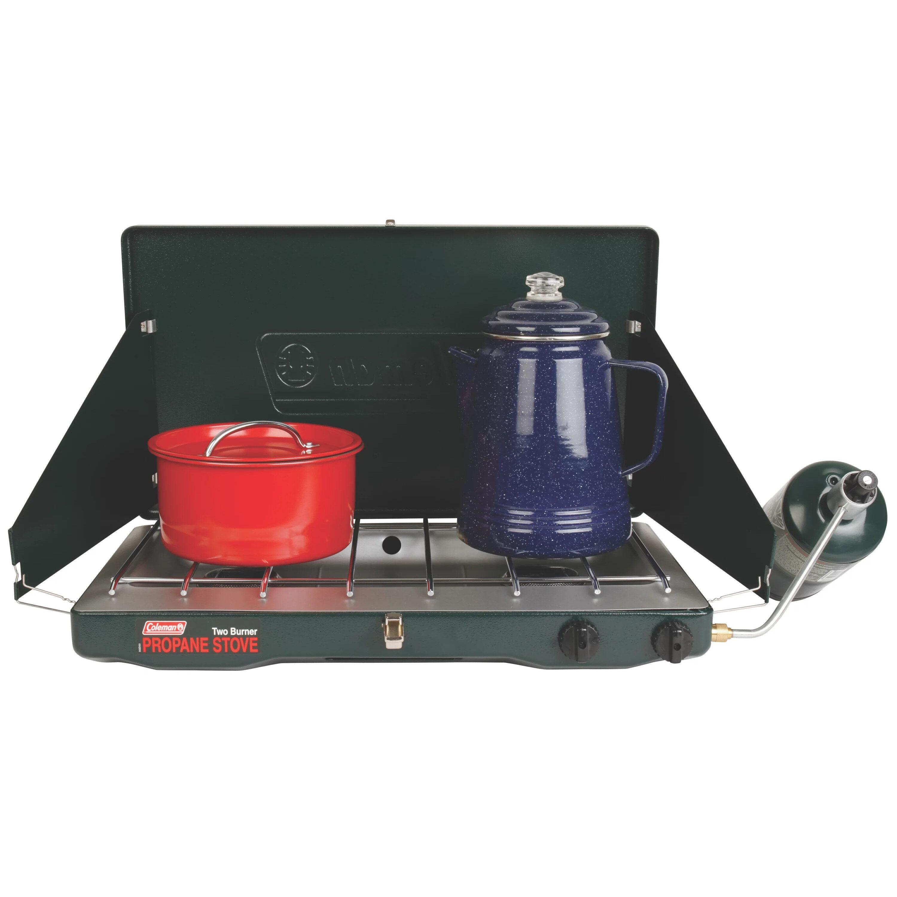 Coleman Matchlight 2-Burner Propane Stove, 10,000 BTU, Black
