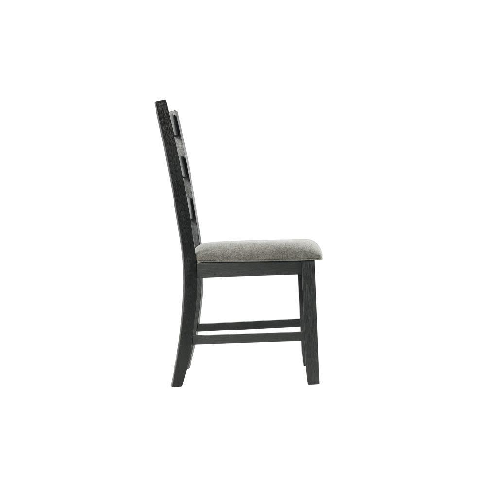 5pc Kona Dining Set Gray - Picket House Furnishings: Modern Rectangle Table, 4 Ladder Back Chairs, Upholstered Seats