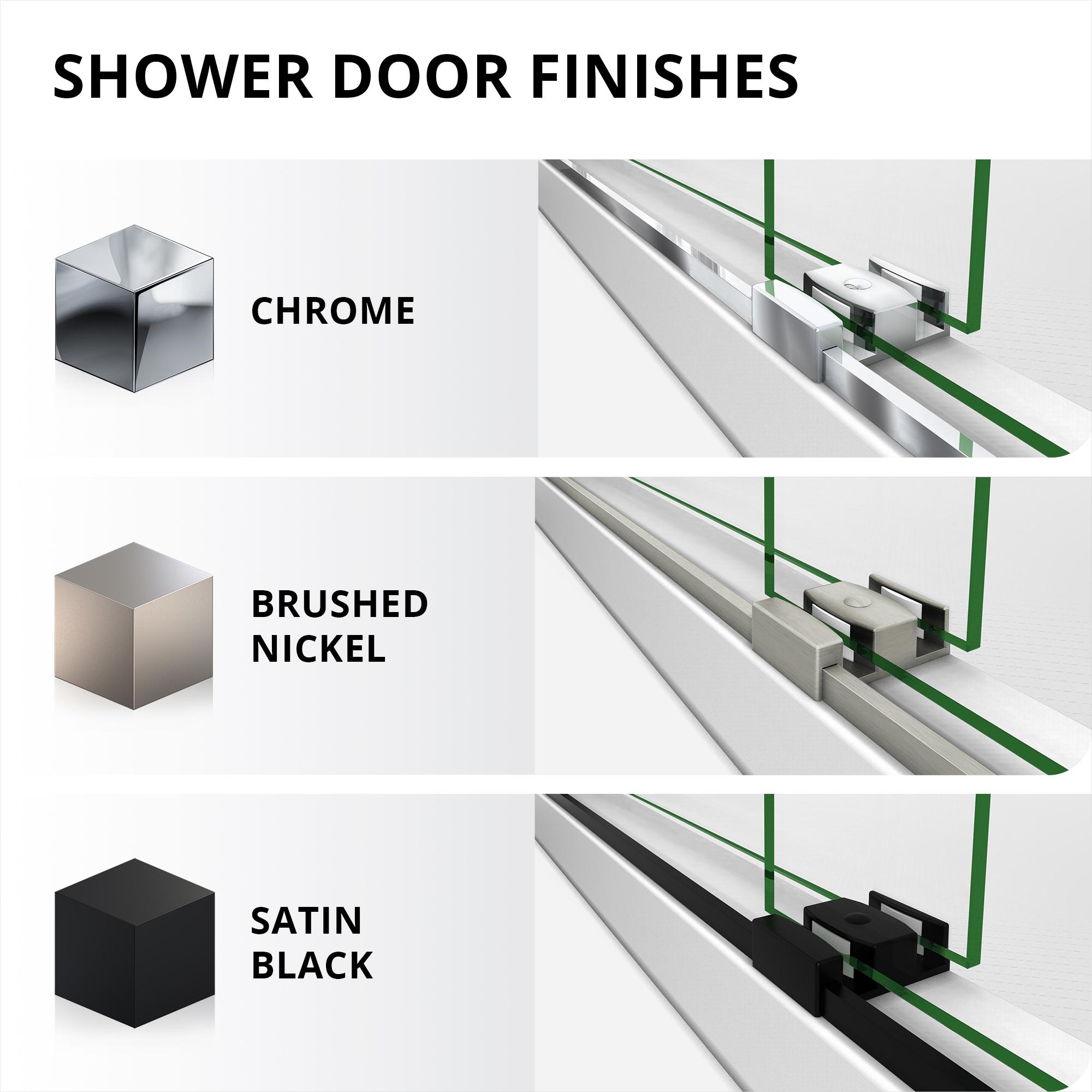 Sapphire 56" W x 76" H Frameless Shower Door