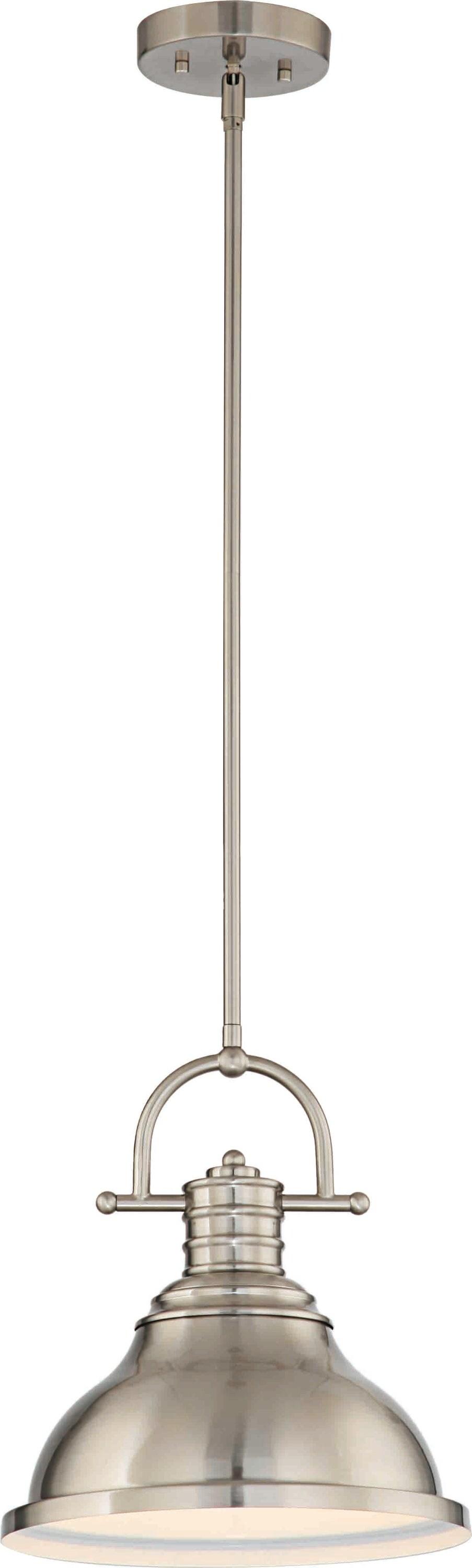 Volume Lighting  1-Light Indoor Brushed Nickel Downrod Pendant - Brushed Nickel