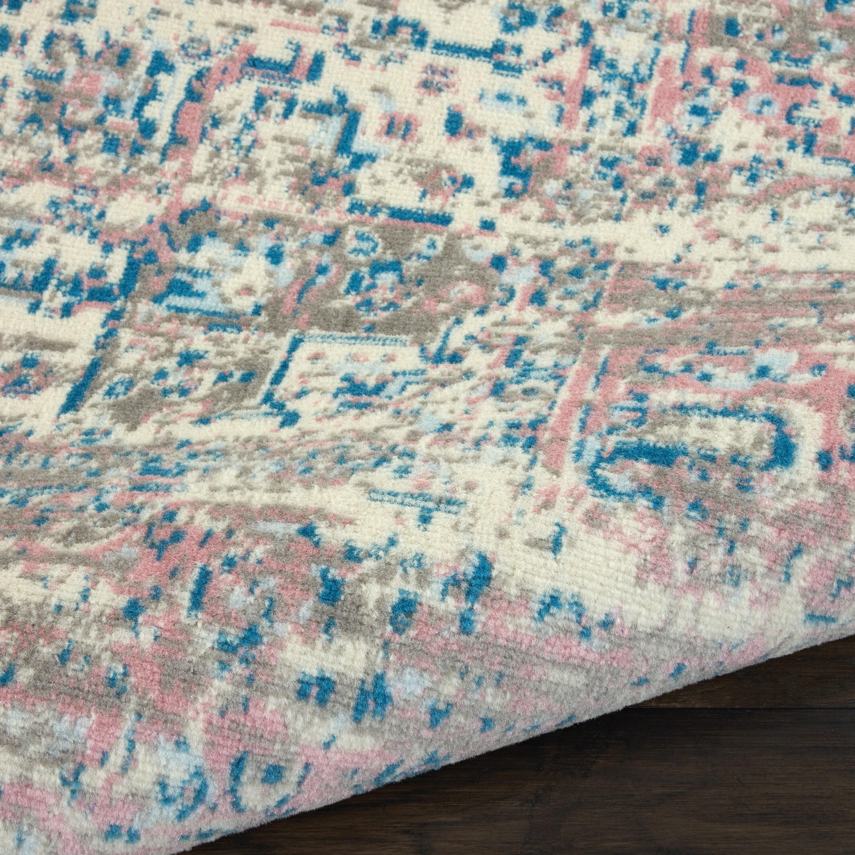 Nourison Grafix GRF14 Ivory/Pink Area Rug 7'10" x 9'10"
