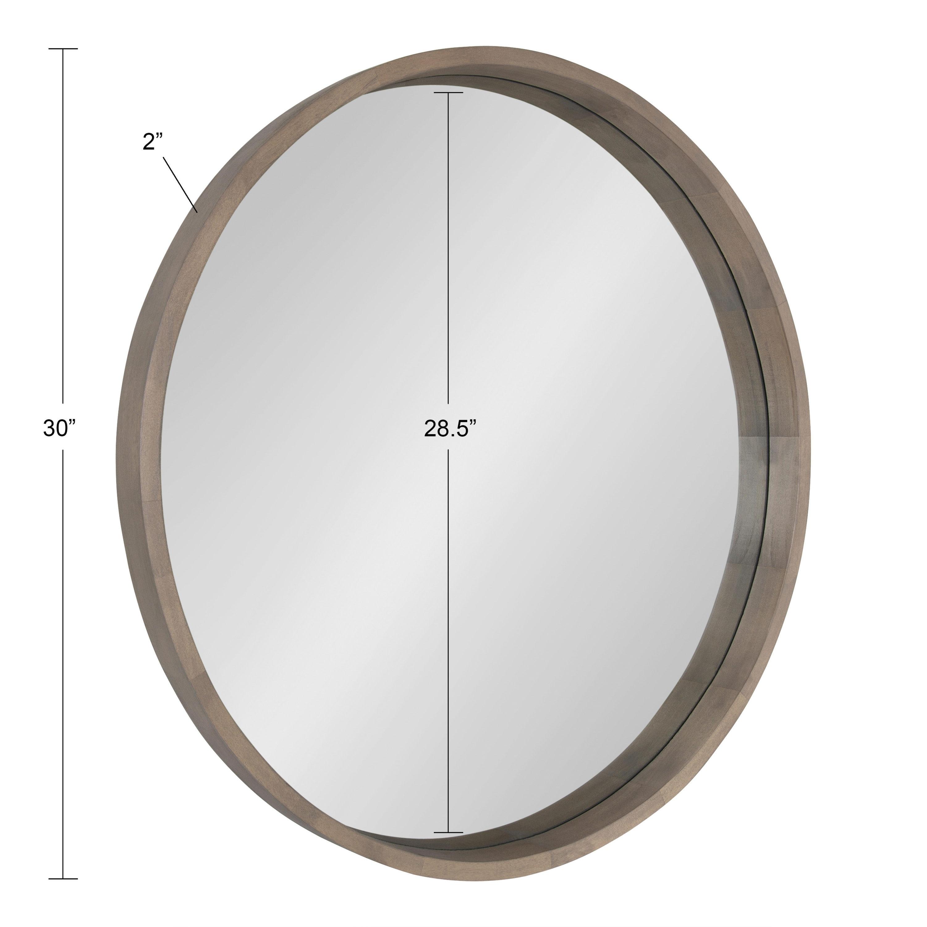 30" Hutton Round Wall Mirror Gray - Kate & Laurel All Things Decor