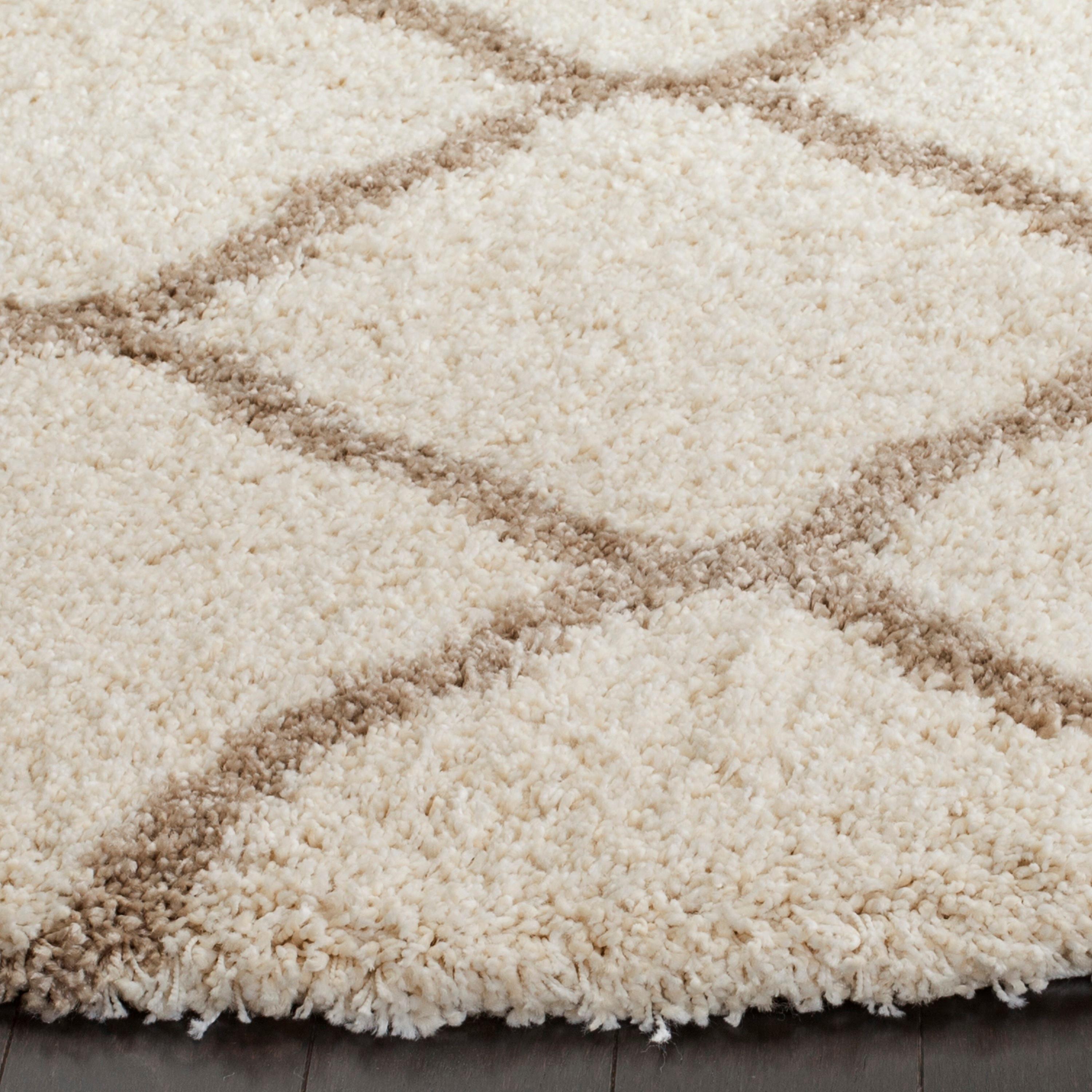 Hudson Shag SGH283 Power Loomed Area Rug - Ivory/Beige - 7' round - Safavieh.
