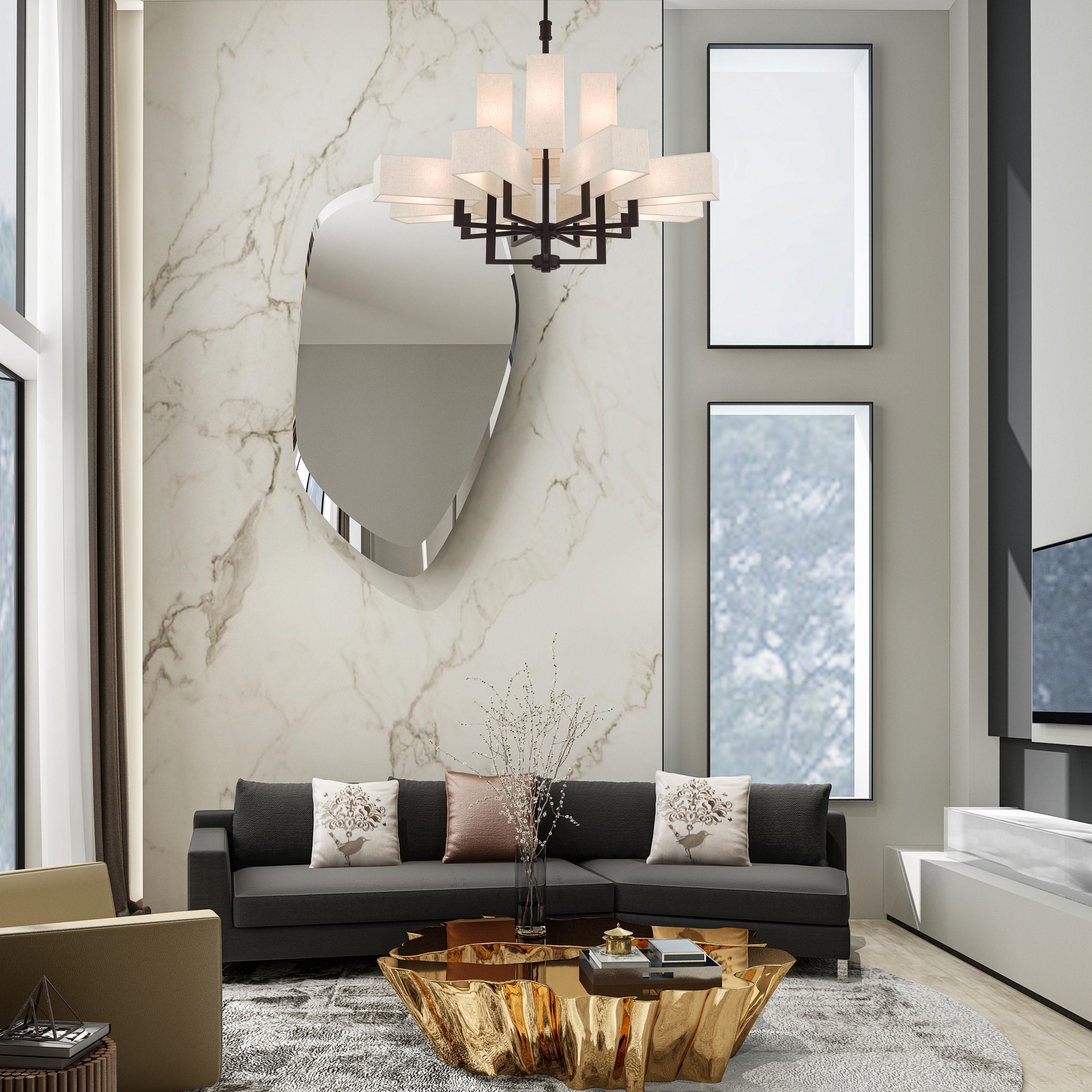 Livex Lighting Rubix 12 - Light Chandelier in  Bronze