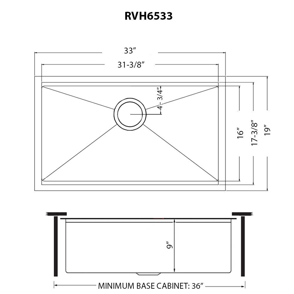 Ruvati 33 inch Stainless Steel Workstation Undermount Kitchen Sink Single Bowl