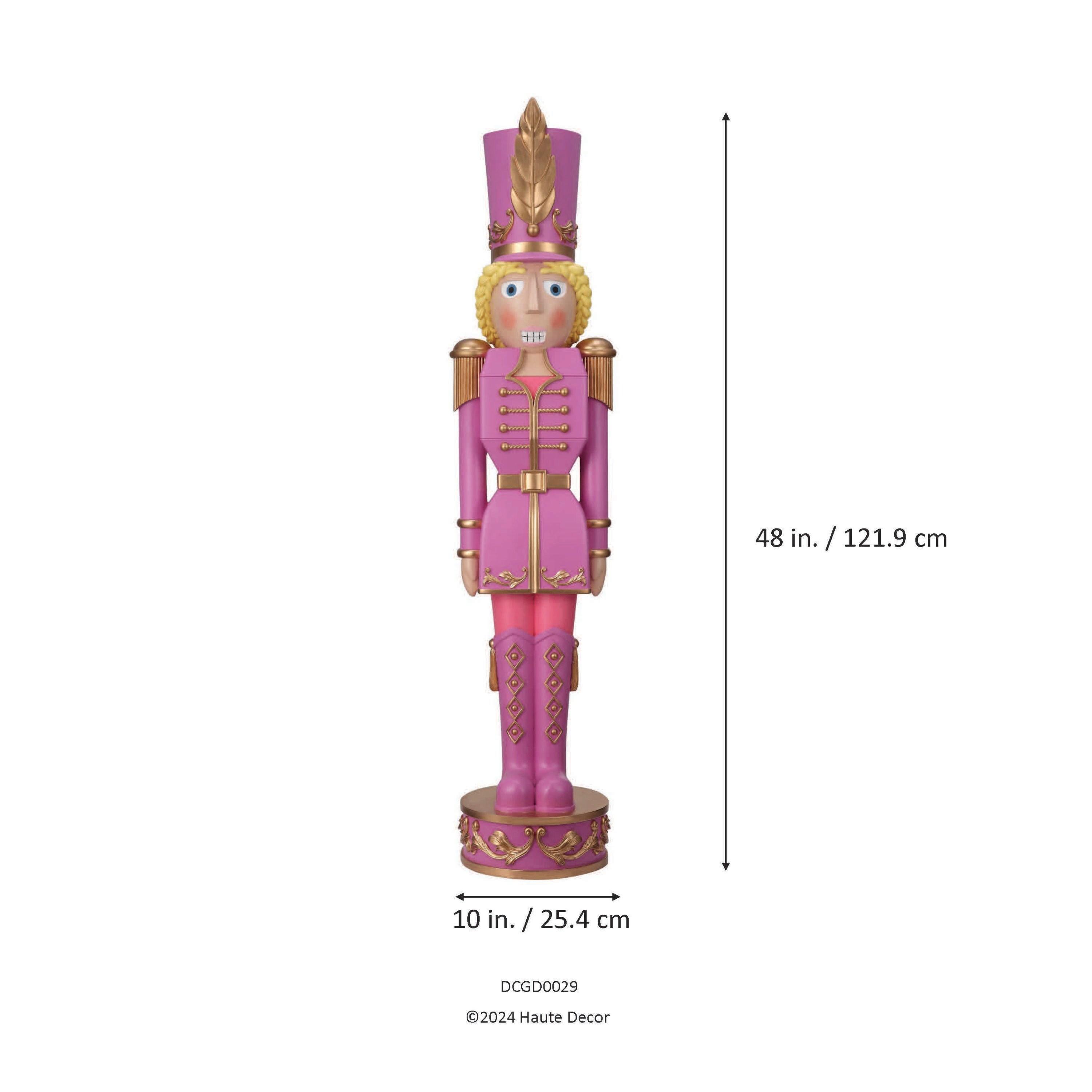 Haute Decor 48" Christmas Female Nutcracker Purple/Gold - Solid Resin Construction