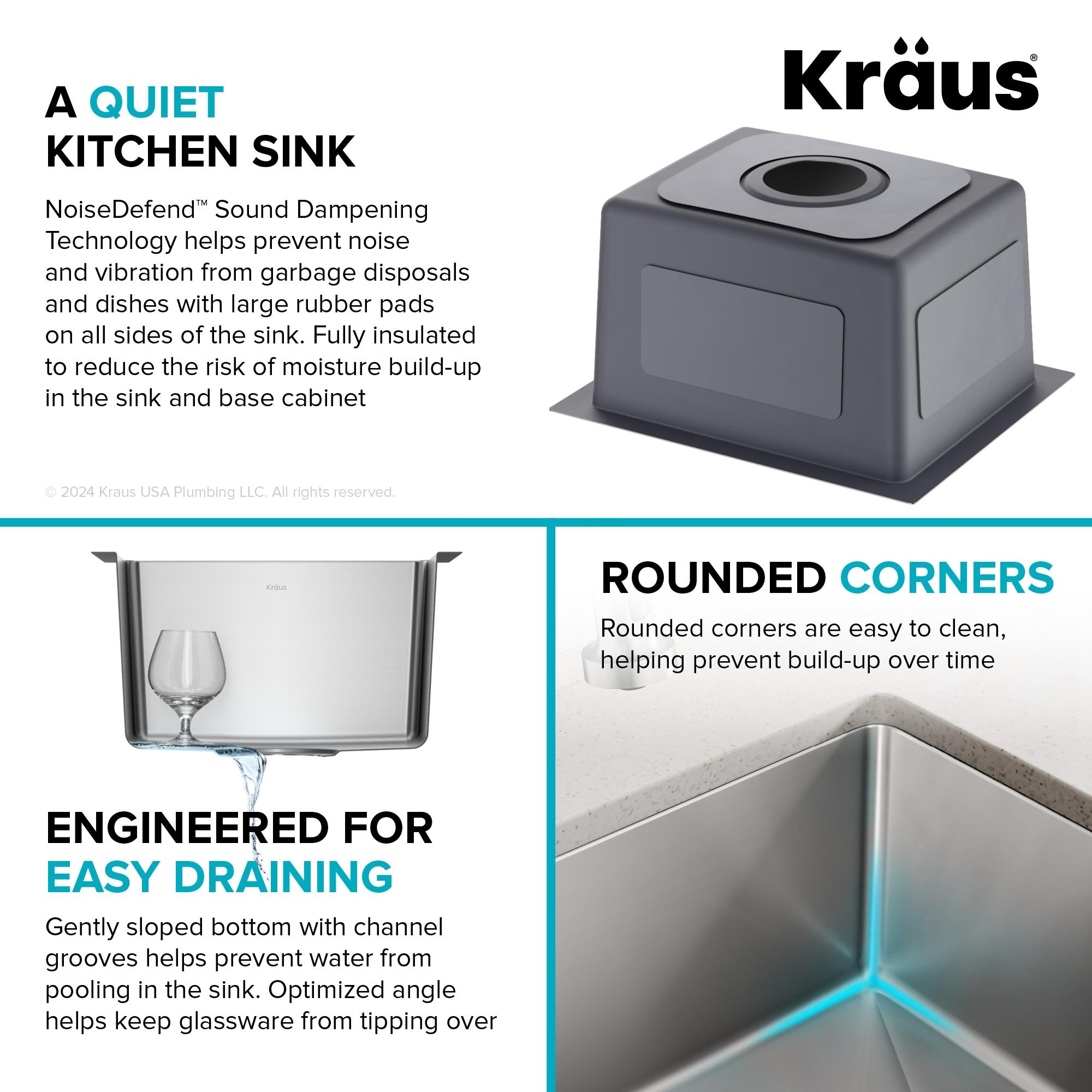 KRAUS Fairlane Undermount 18-Gauge Stainless Steel Kitchen Sink