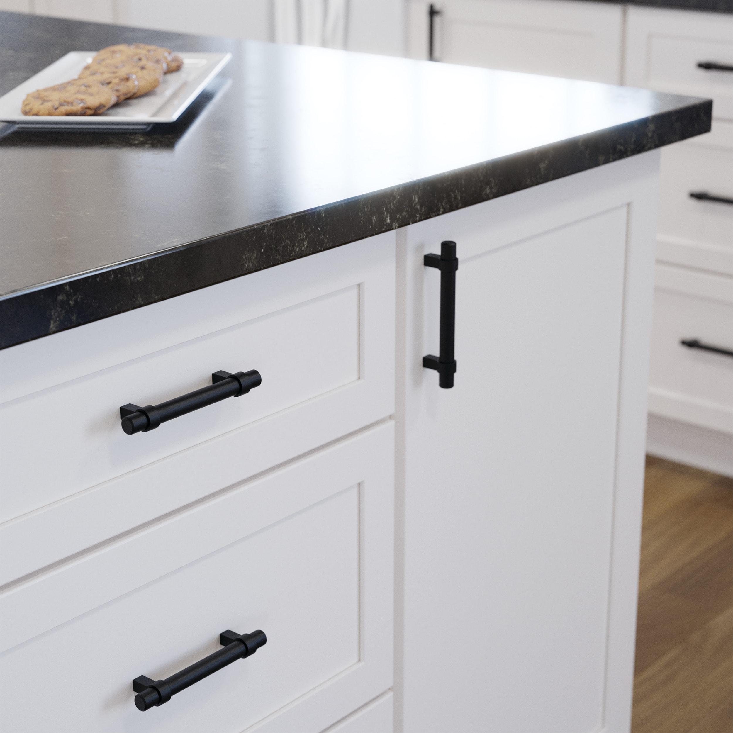 Franklin Brass Simple Wrapped Bar (30-Pack) Cabinet Handles 3-3/4' Hole Center Matte Black Kitchen Drawer Pulls Dresser, Furniture Hardware P46650K-FB-B2