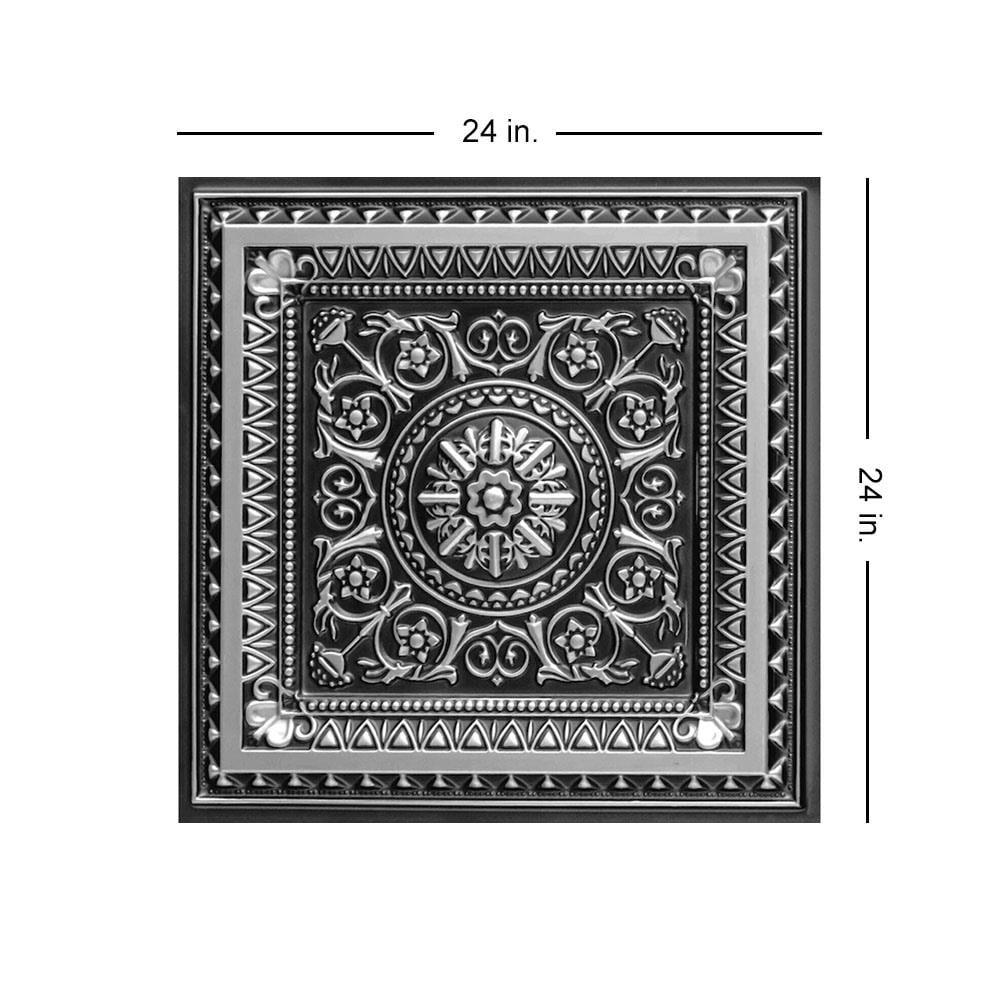 Marseille 24'' W Textured PVC Drop-In Ceiling Tile In Antique Gold