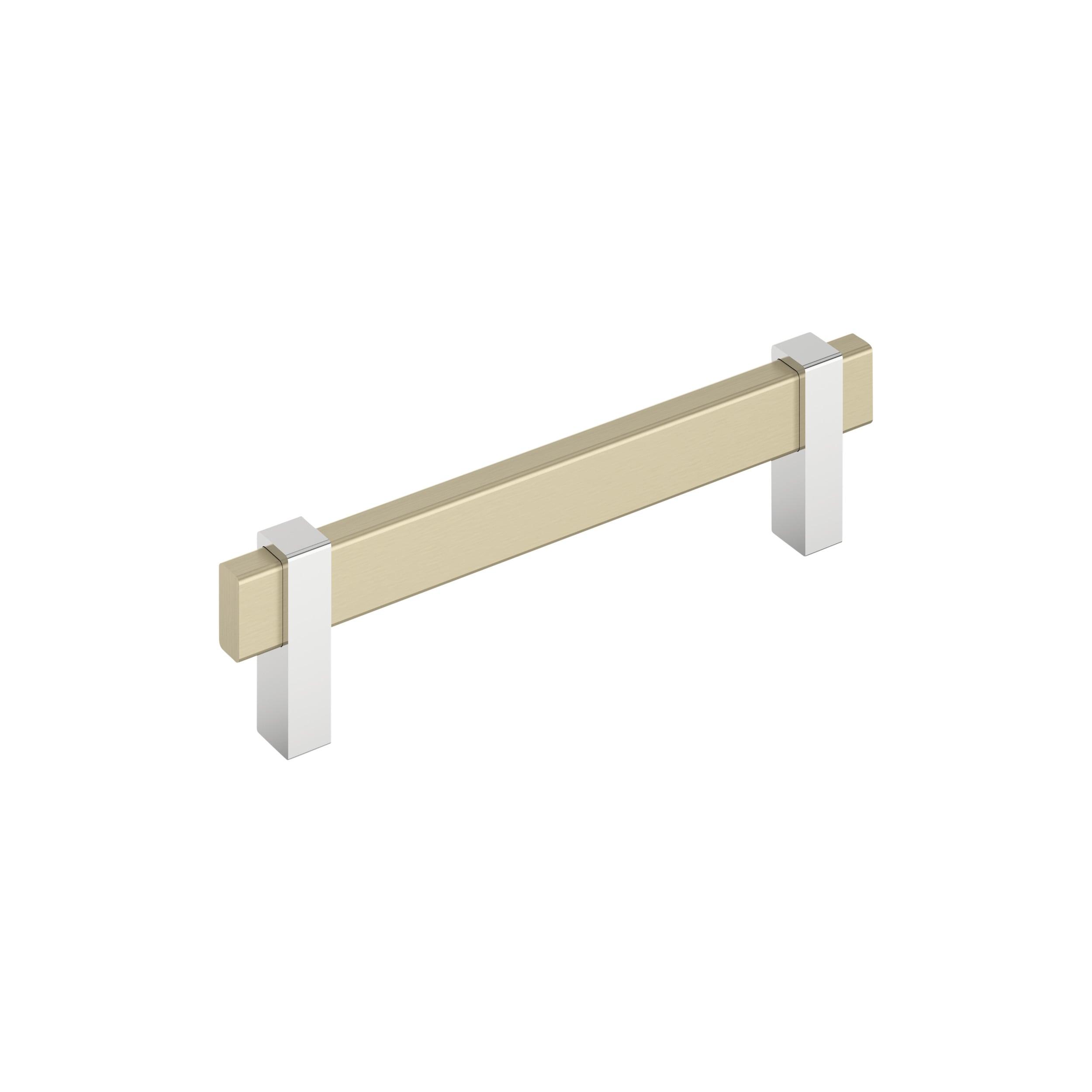 Amerock Mulino 5-1/16 inch (128mm) Center-to-Center Golden Champagne/Polished Chrome Cabinet Pull