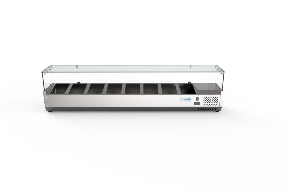KoolMore 71 in. Eight Pan Refrigerated Countertop Condiment Prep Station
